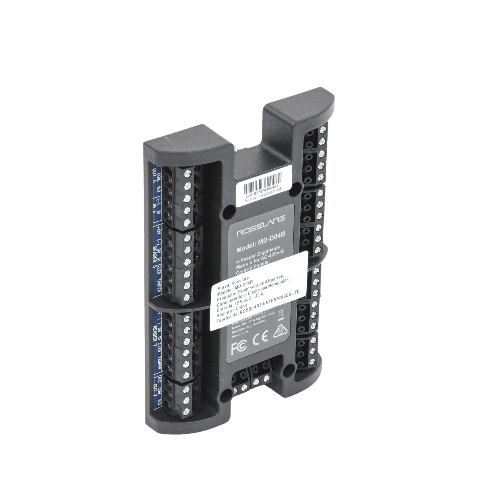 Módulo Expansor de 4 Lectoras / Para Panel AC-425IP-BU MD-D04B - ROSSLARE SECURITY PRODUCTS