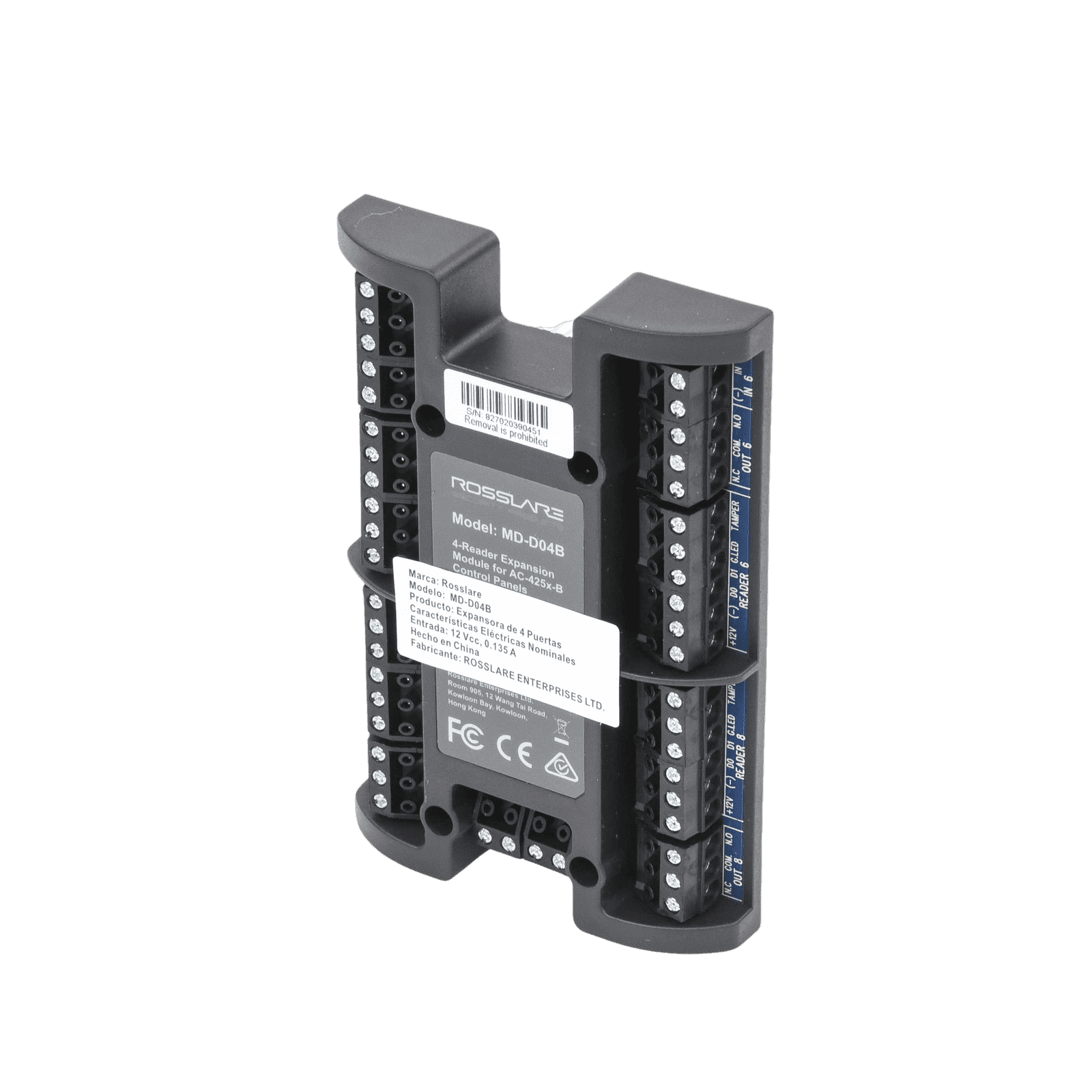 Módulo Expansor de 4 Lectoras / Para Panel AC-425IP-BU MD-D04B - ROSSLARE SECURITY PRODUCTS