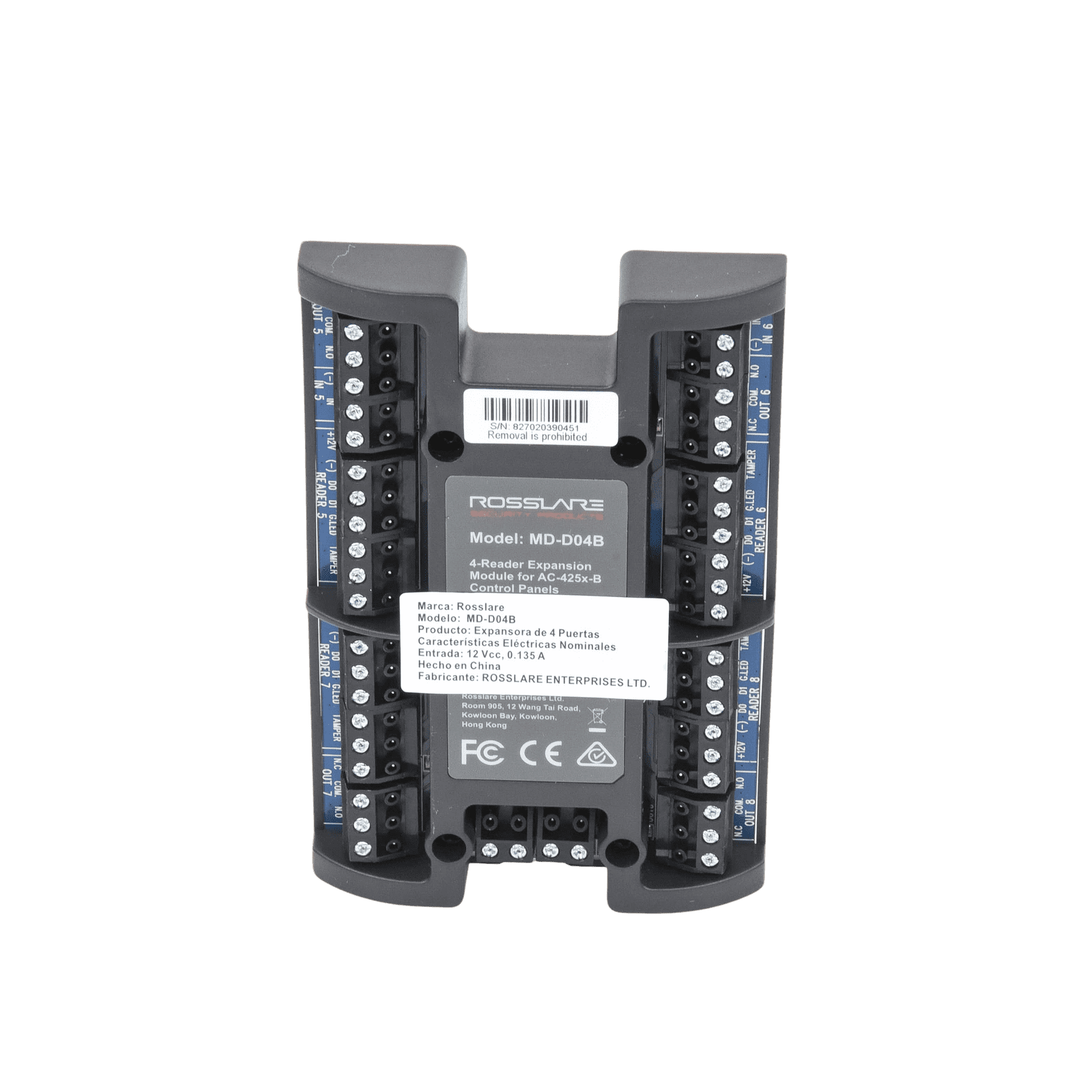 Módulo Expansor de 4 Lectoras / Para Panel AC-425IP-BU MD-D04B - ROSSLARE SECURITY PRODUCTS
