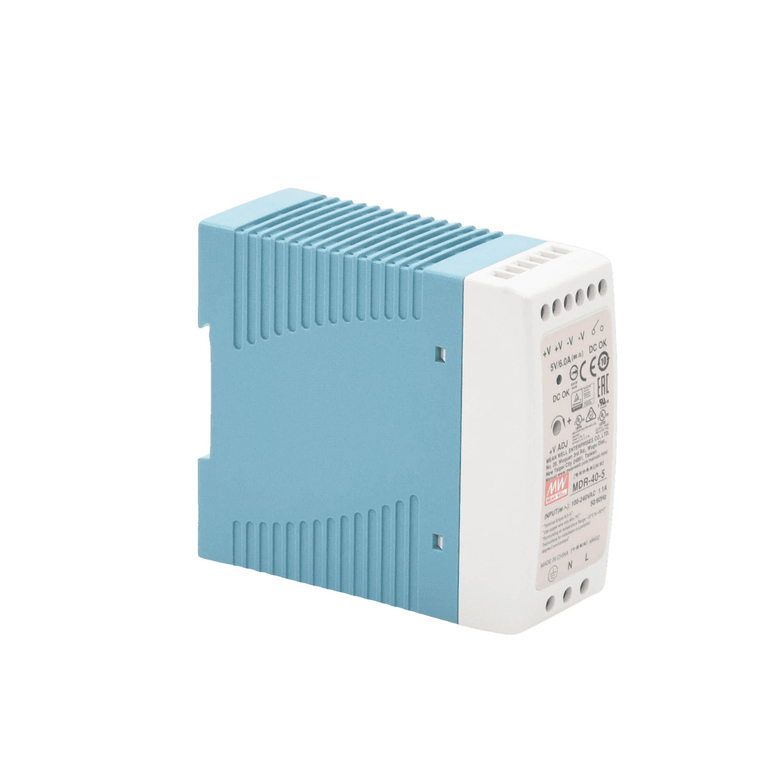 Fuente de poder Industrial Riel Din 5Vcc, 40W MDR-40-5 - MEANWELL