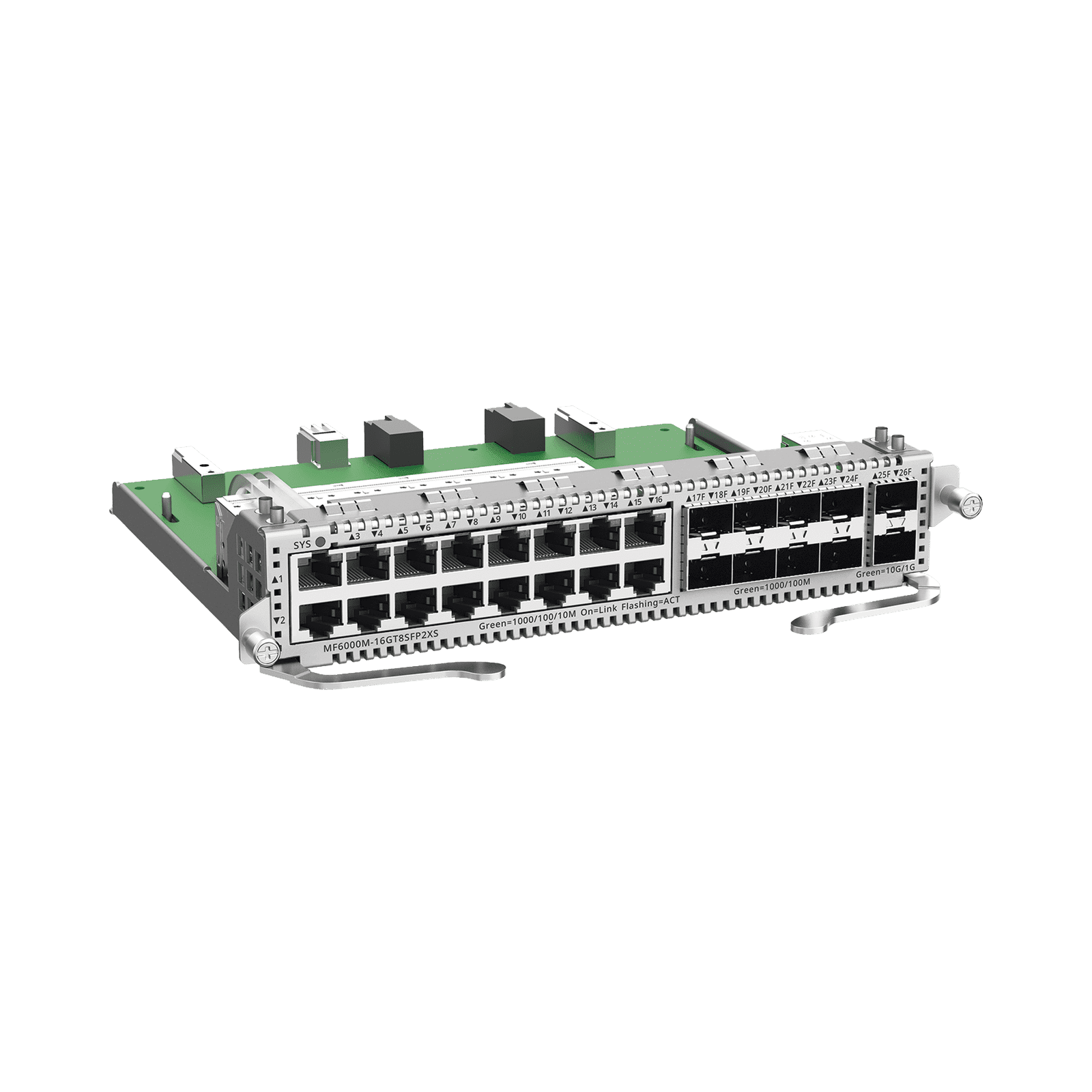 e-Lighten Tarjeta Modular para OLT modelo RG-NBF6002M, 16 puertos Ethernet de 1G, 8 puertos SFP de 1G y 2 puertos SFP+ de 10G MF6000M-16GT8SFP2XS - RUIJIE