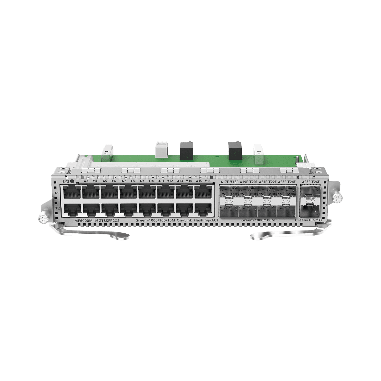 e-Lighten Tarjeta Modular para OLT modelo RG-NBF6002M, 16 puertos Ethernet de 1G, 8 puertos SFP de 1G y 2 puertos SFP+ de 10G MF6000M-16GT8SFP2XS - RUIJIE