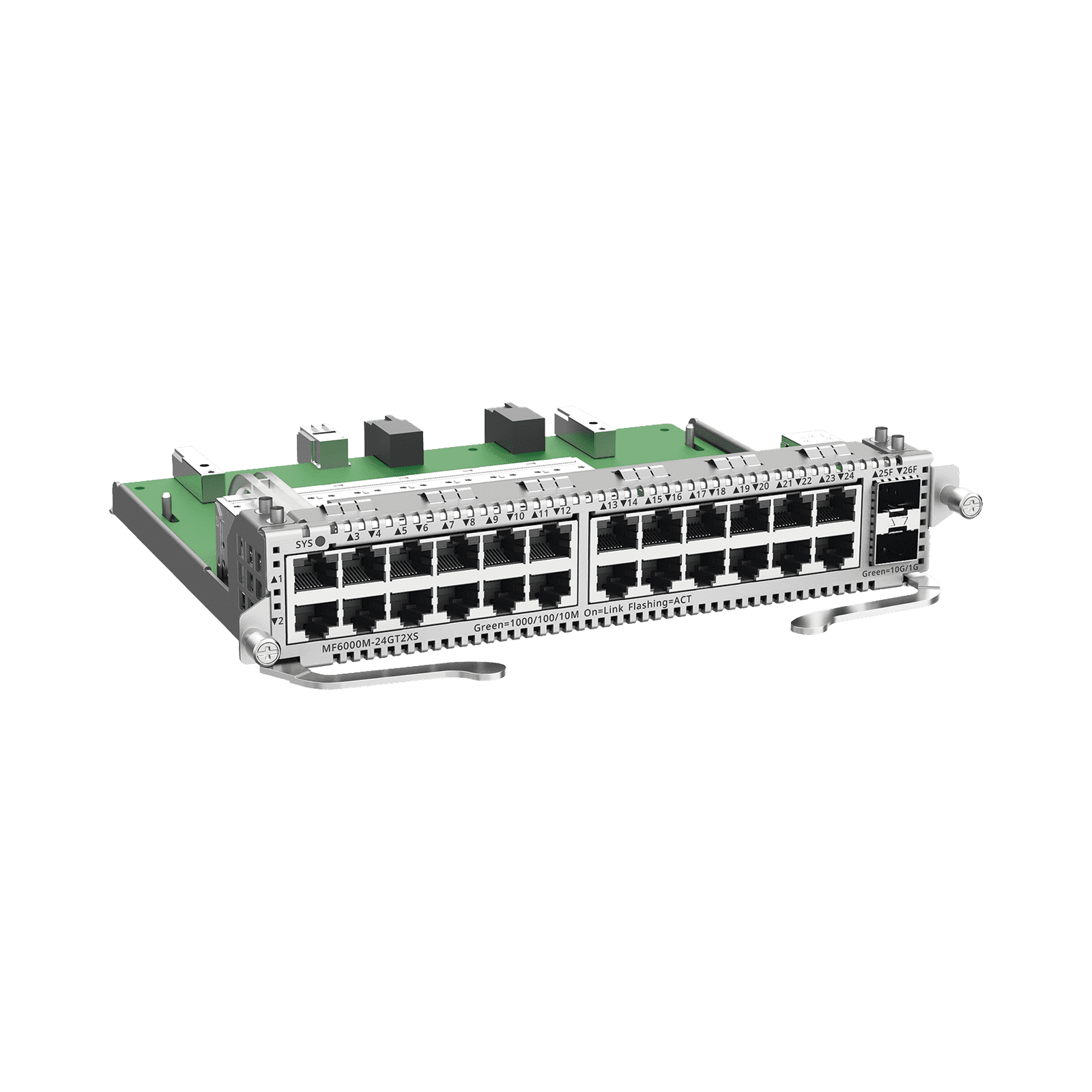 e-Lighten Tarjeta Modular para OLT modelo RG-NBF6002M, 24 puertos Ethernet de 1G, 2 puertos SFP+ de 10G MF6000M-24GT2XS - RUIJIE