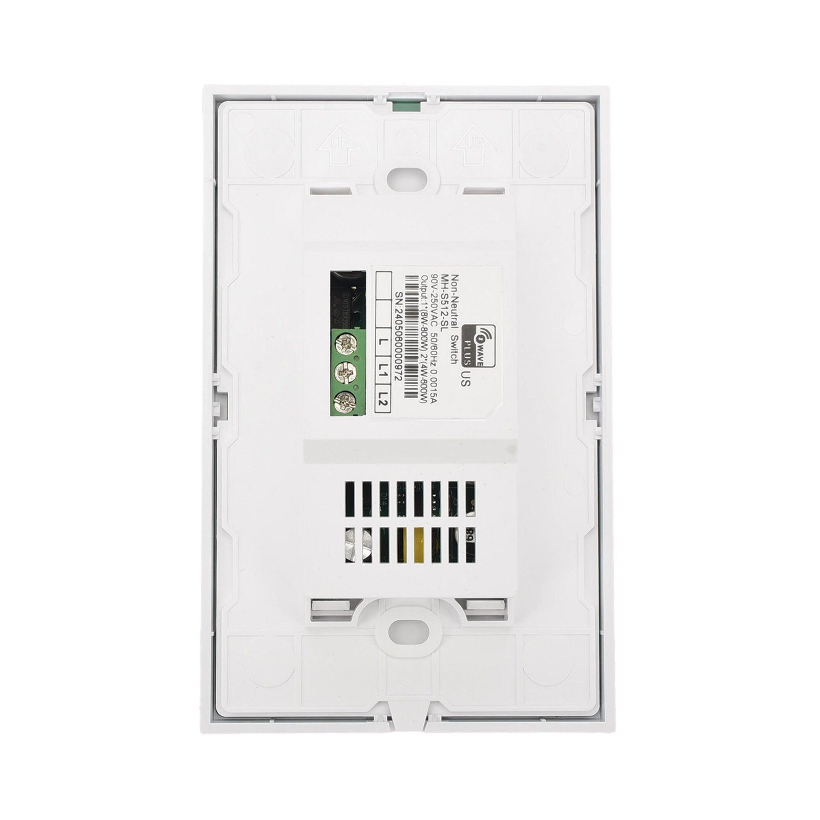 (ZWAVE) Interruptor On/Off panel táctil touch inalámbrico Zwave Plus 2 botones. No requiere cable neutro, Compatible con Hubitat HC8, Álula M2M, otros MHS512SL - SMARTHOME BY EPCOM