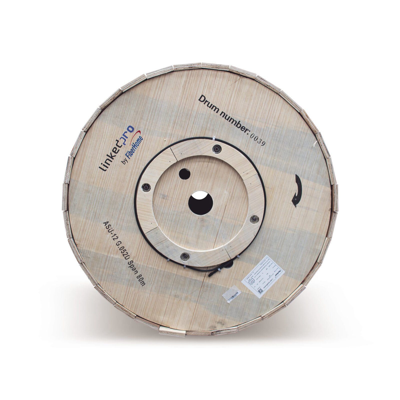 Carrete de 4 km de Fibra Óptica Aérea Mini ADSS (ASU) G.652D, Monomodo de 12 Hilos, Exterior, Span 80, Loose Tube MINI-ADSS-12C/4KM - LINKEDPRO BY FIBERHOME