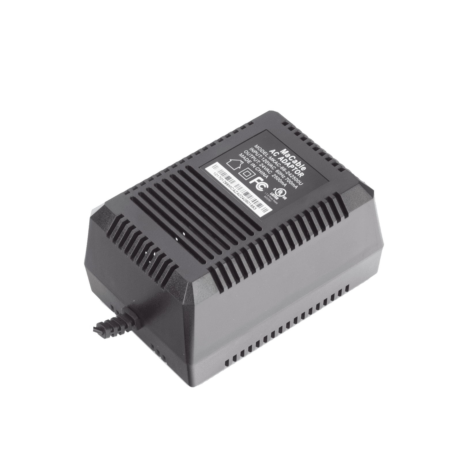 Transformador de 24 VCA / 2.5 Amp (60 VA) / Multiples Usos / Recomendado para PTZ TURBOHD e IP / Interior MKAC-66-242500U - HIKVISION