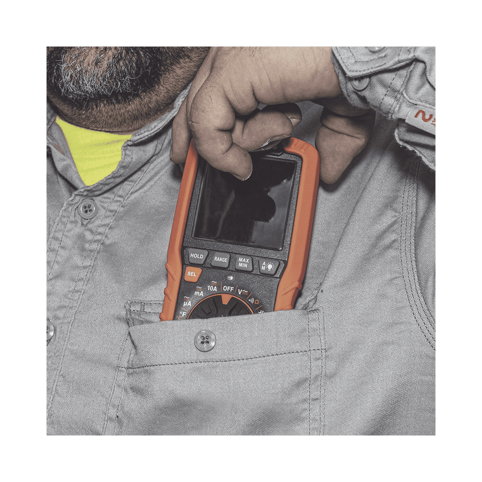Multímetro Digital Esbelto de Rango Automático con TRMS 600V y Medición de Temperatura MM450 - KLEIN TOOLS