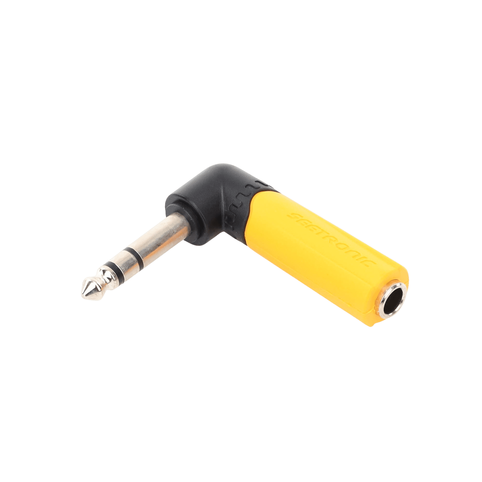 Conector Estéreo | 1/4in – 1/4in | Conector de angulo recto | Adaptador de Carcasa de Plastico MP3-PM-R - SEETRONIC