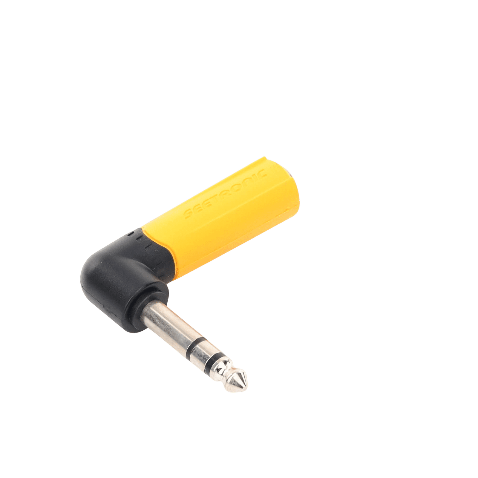 Conector Estéreo | 1/4in – 1/4in | Conector de angulo recto | Adaptador de Carcasa de Plastico MP3-PM-R - SEETRONIC