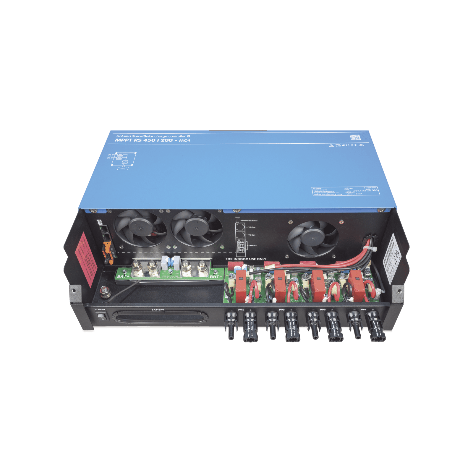 SmartSolar MPPT RS 450/100-MC4. Controlador Solar MPPT 100A, Voltaje: 48 Vcc. Para uso con Inv. Cargadores Victron MPPTRS450/100 - VICTRON ENERGY