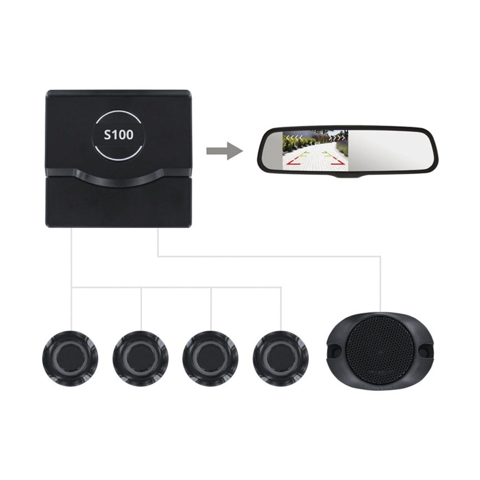 Kit de sensores de Proximidad y Altavoz Externo para asistencia al Aparcamiento. MR-S100 - MOMENTO