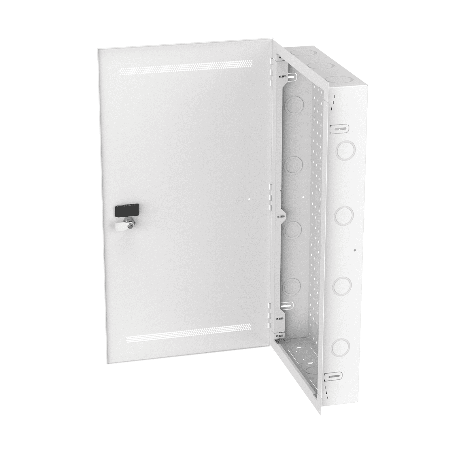 Gabinete Multipropósito de Montaje en Pared, de 28 in de Altura, Con Puerta Reversible, Fabricado en Acero, Color Blanco MS28EHDS - PANDUIT