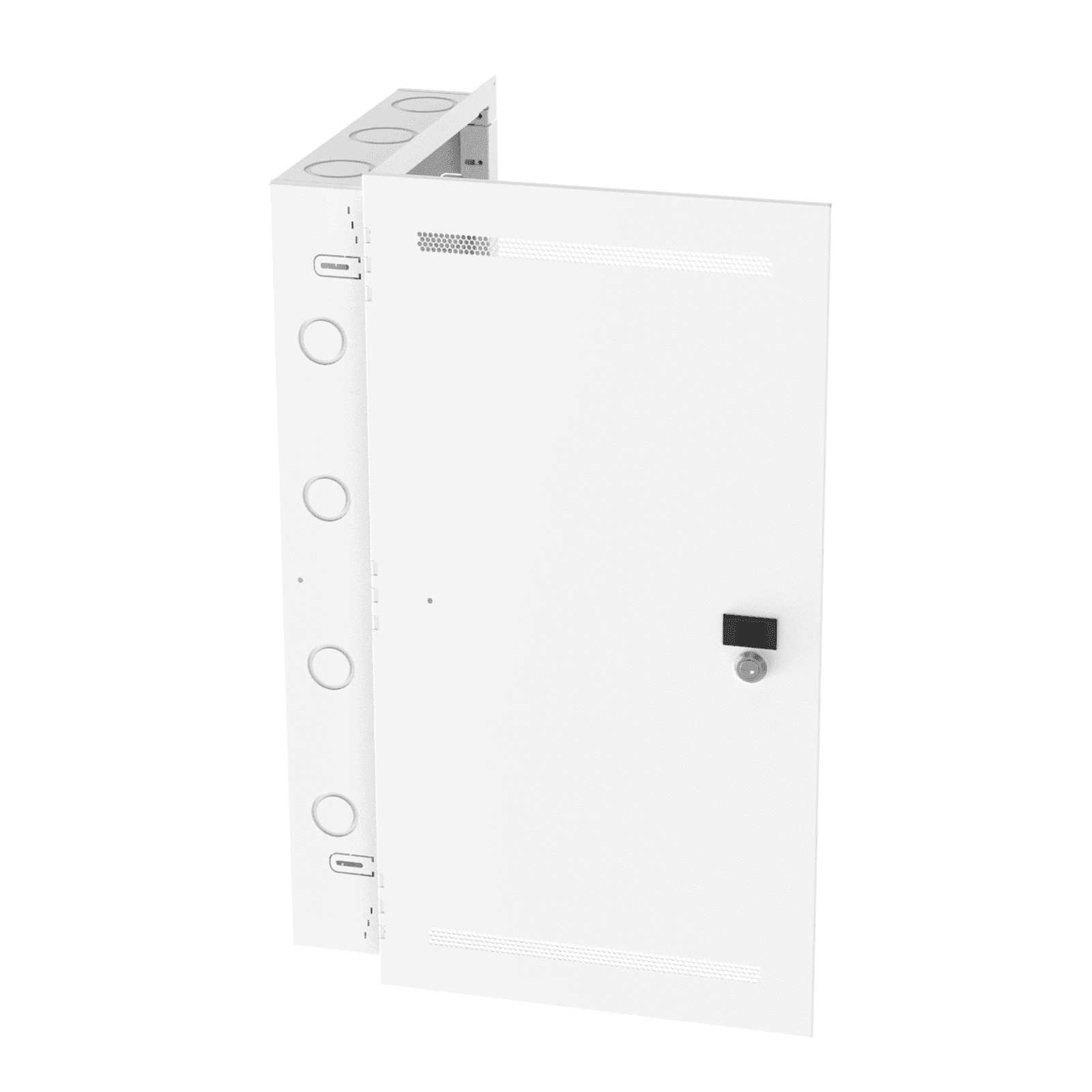 Gabinete Multipropósito de Montaje en Pared, de 28 in de Altura, Con Puerta Reversible, Fabricado en Acero, Color Blanco MS28EHDS - PANDUIT