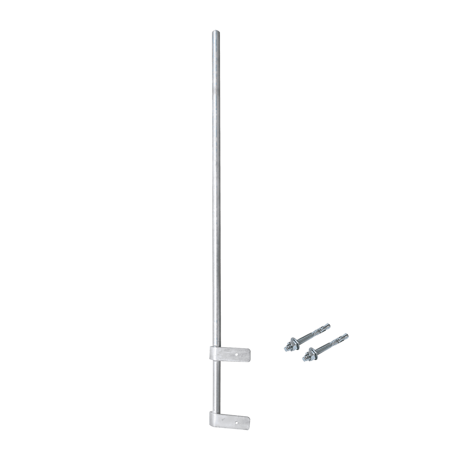 Mástil Liviano de Pared de 1.5 m (Diam. 1-1/4″) con Cejas de Fijación  Soldadas, ¡No se gira! Incluye Taquetes para instalación. SMRP-150-CF - SYSCOM TOWERS