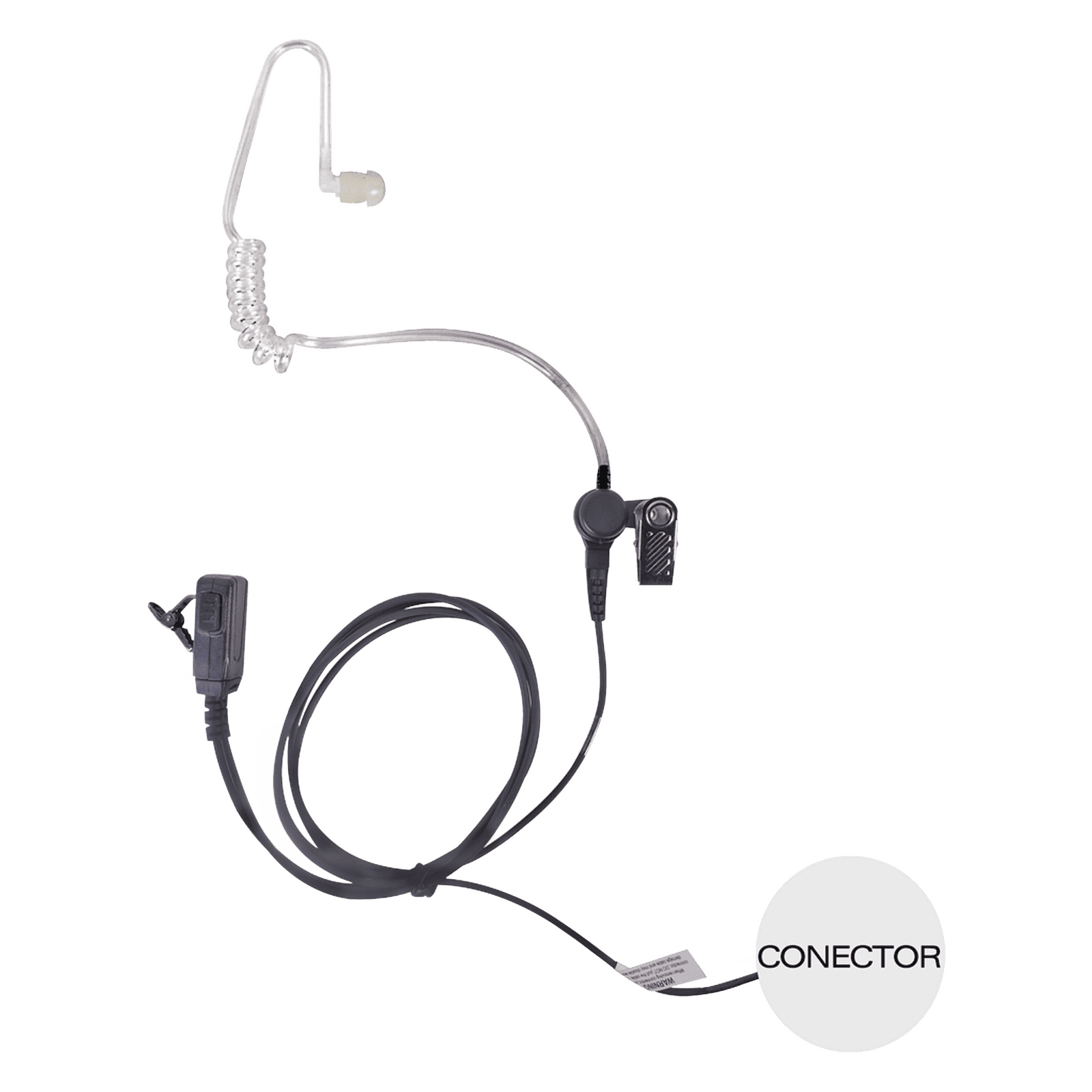 Micrófono – audífono de solapa con tubo acústico transparente para KENWOOD PKT23K con tubo acústico de PU (grado médico) TXEHK04AV2 - TXPRO