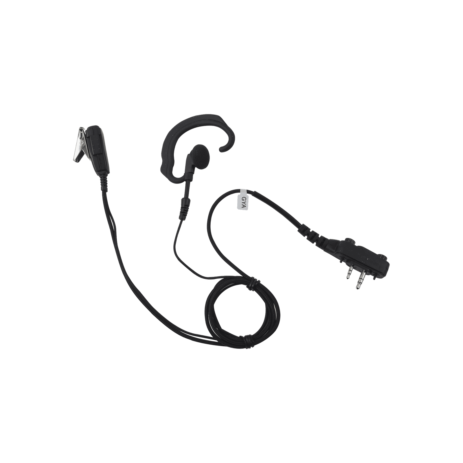 Micrófono de solapa con gancho suave para la oreja y fibra trenzada para puerto de accesorios Icom de 2 pines con tornillos SPM-330S-E-BF - PRYME