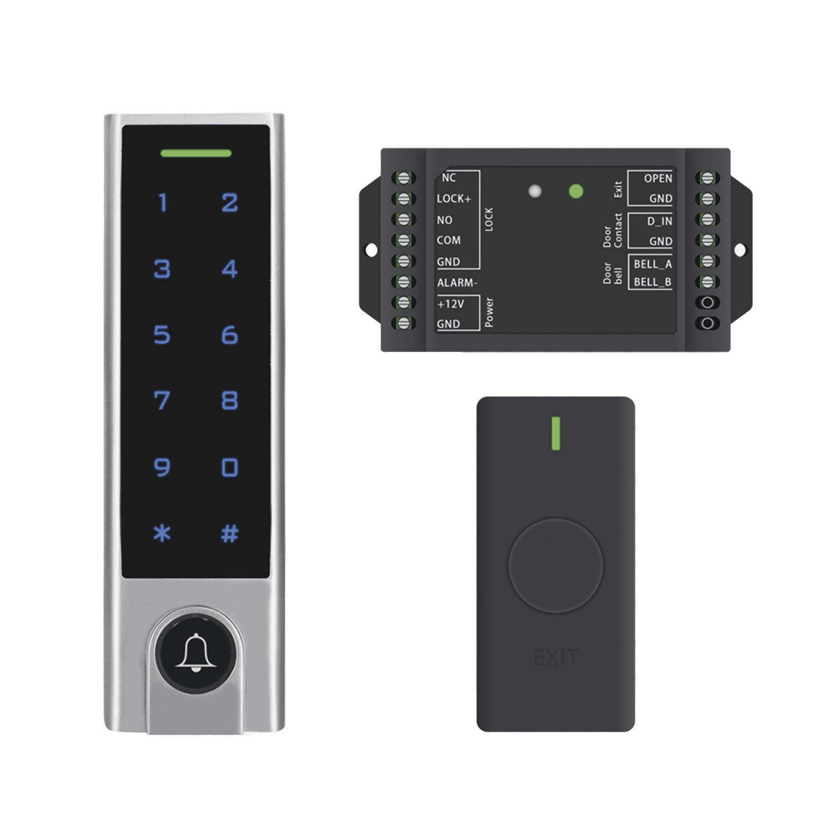 Mini Controlador de Acceso con Teclado Inalámbrico / Cuenta con Botón de Salida Inalámbrico / Soporta Tarjeta y Contraseña / Cuenta con Botón de Timbre ACCESSK8 - AccessPRO