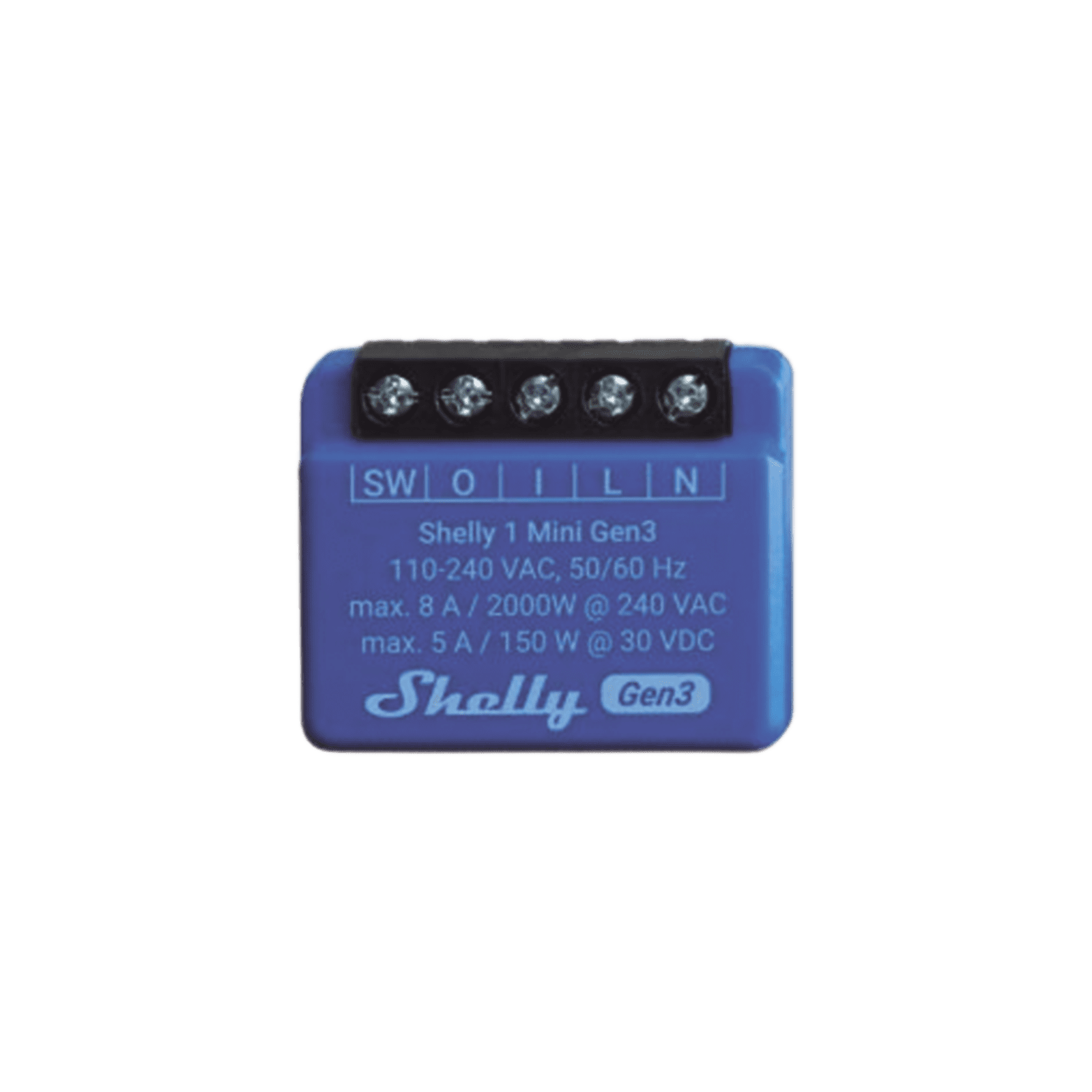 Mini Interruptor inteligente con Wi-Fi, contacto seco, 1 canal 8A, compatible con asistentes de voz Alexa y GoogleHome SHELLY1MINIGEN3 - SHELLY