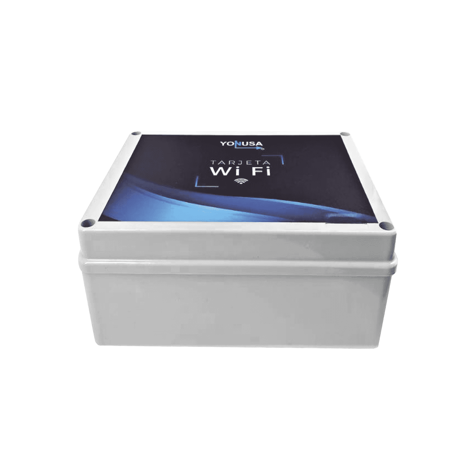 Modulo WIFI LITE con gabinete para uso en Energizadores YONUSA / Aplicación sin costo / Botón de Pánico/ 1 Salida Propósito General TARJET-WIFI-LITE - YONUSA