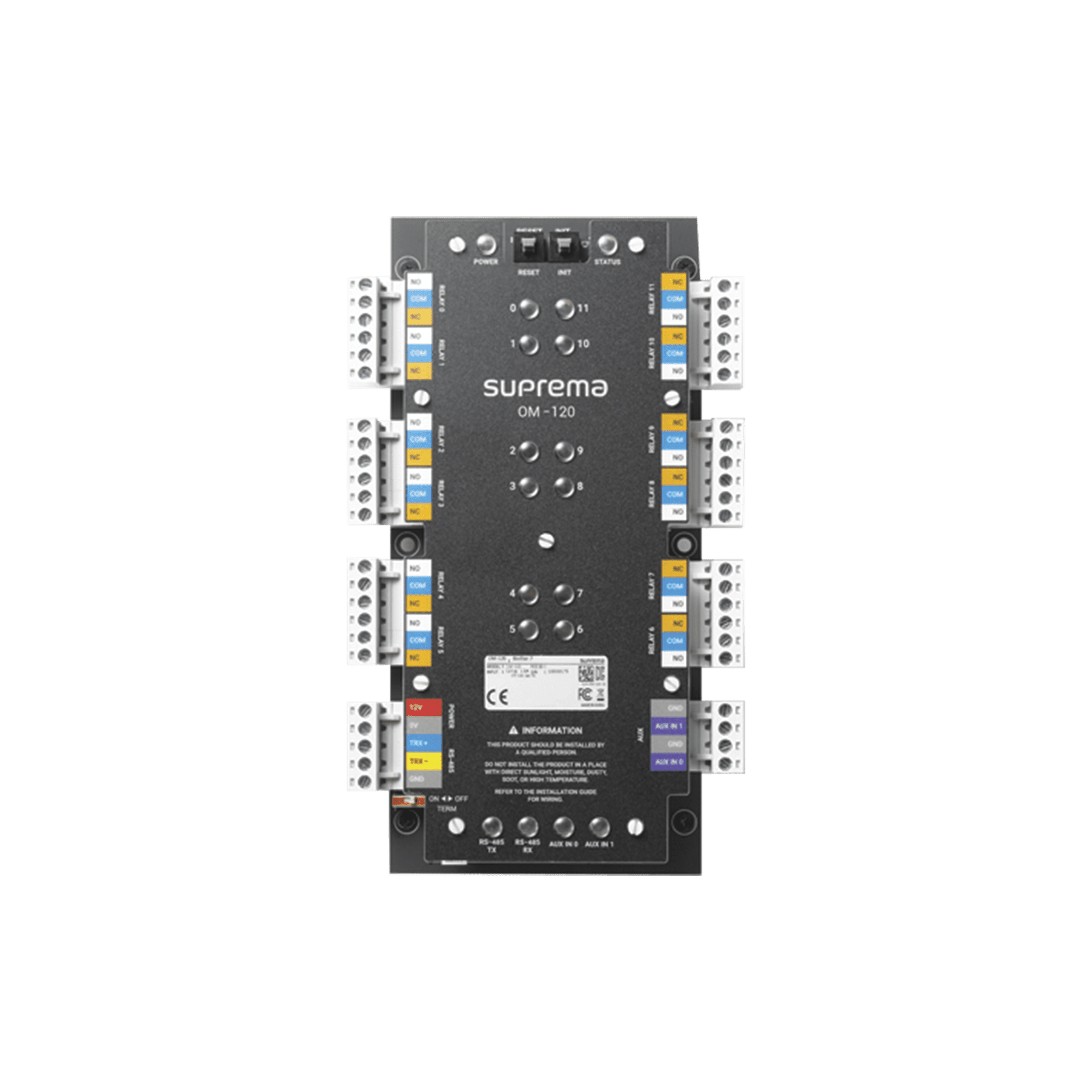 Módulo de Control / 12 Relevadores de Salida con Función para Control de Elevadores OM120 - SUPREMA