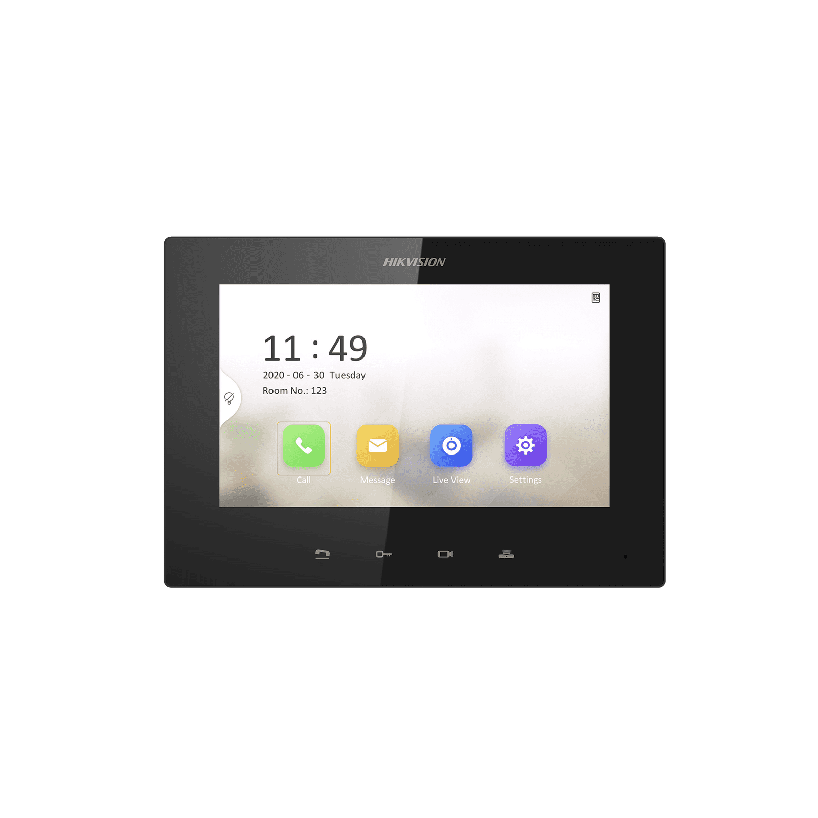 Monitor IP Lite TOUCH 7″ para Videoportero IP / Vídeo en Vivo / PoE Estándar / Apertura Remota / Llamada Entre Monitores / Audio de dos vías DS-KH6320-LE1(B) - HIKVISION