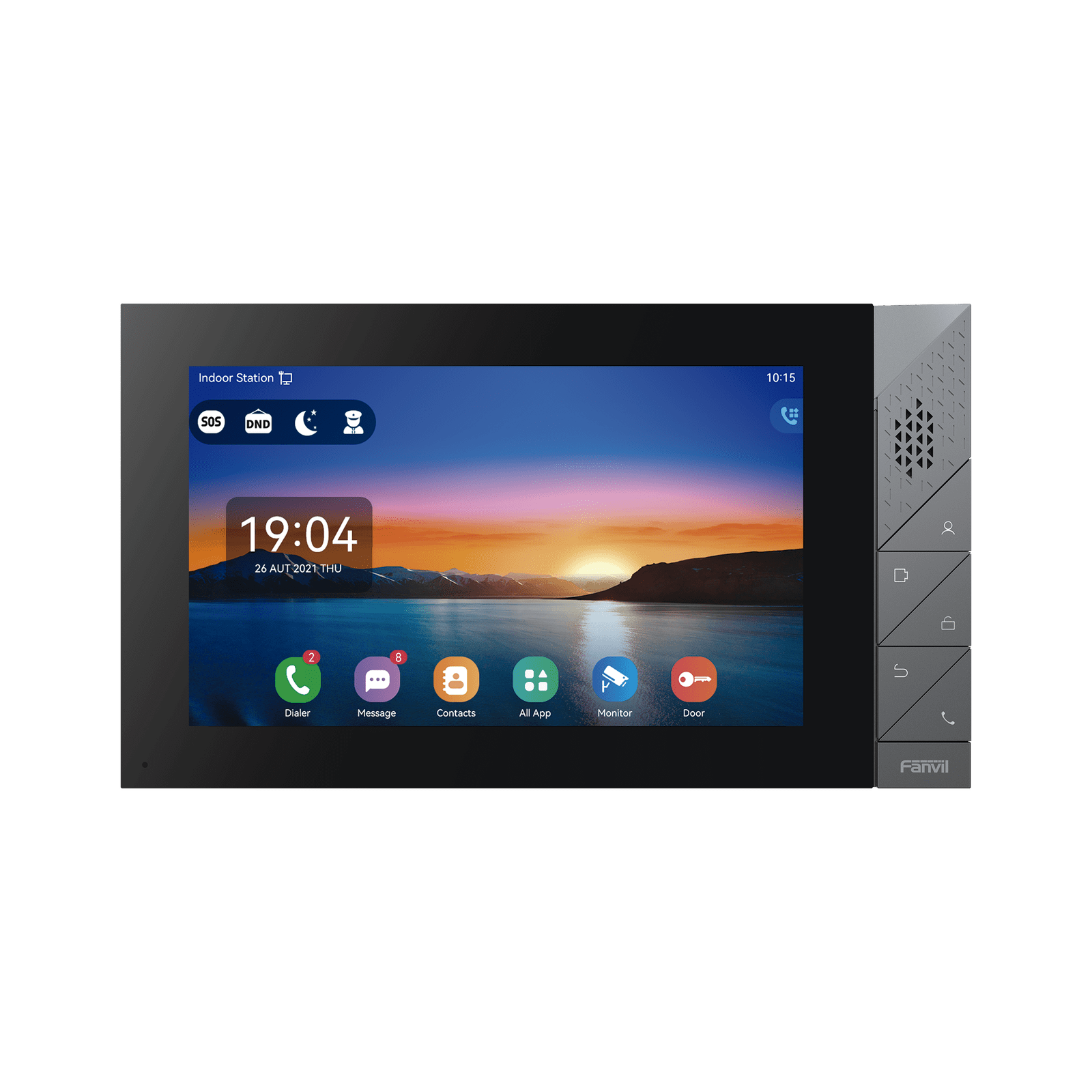 Monitor IP/SIP para interior con Android, Wi-Fi, Bluetooth, pantalla táctil de 7″, audio de 2 vías, PoE, 8 interfaces de entrada de alarma. I55A - FANVIL