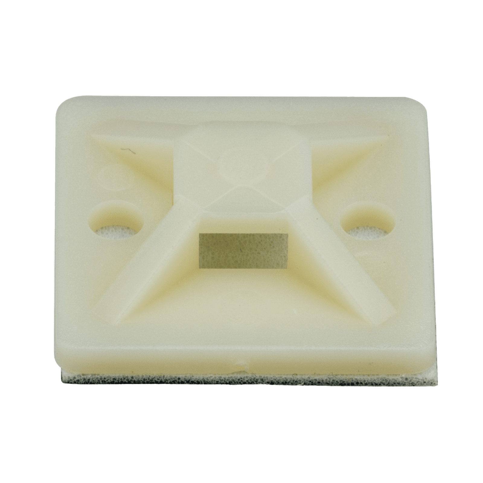 Montaje-Sujetador Adhesivo STRONGHOLD de 4 Vías de 1″ x 1″ x 1/4″, Color Natural,  Nylon 6.6 Retardante de Llamas V-2, Paquete de 100pz SMP16A-C - PANDUIT