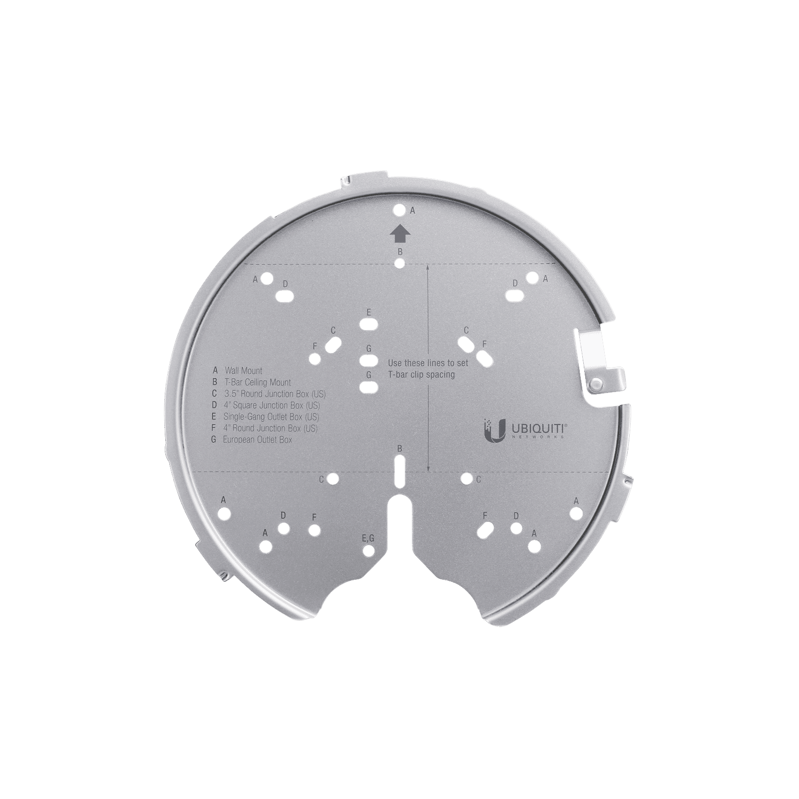 Montaje profesional para Access Points UniFi de plato (AC-PRO/AC-LR/AC-HD/U6-LR/U6-PRO/otros). U-PRO-MP - UBIQUITI INC.