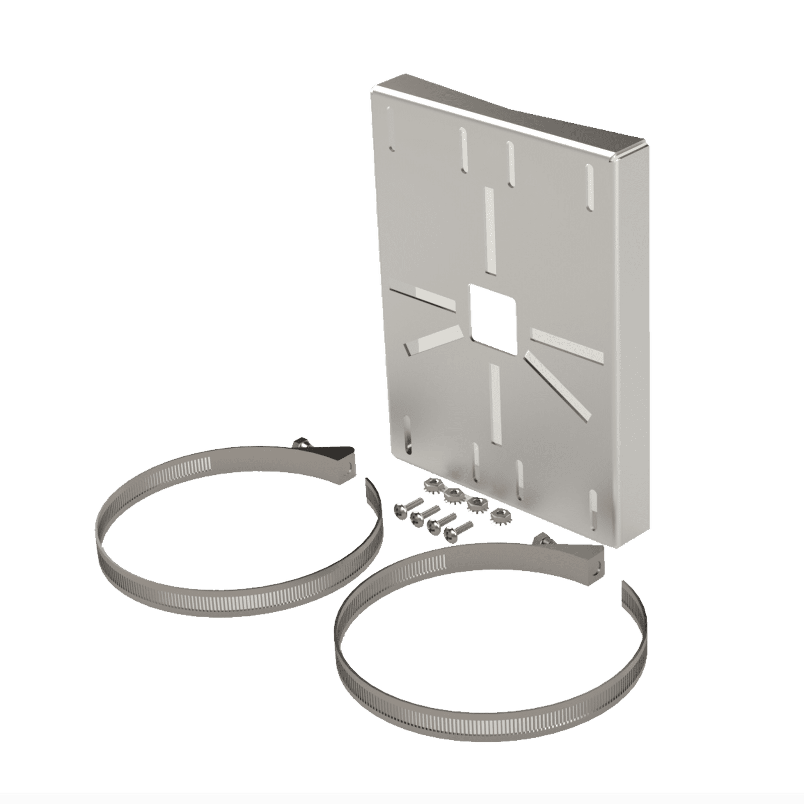 Montaje universal galvanizado para instalación de cámaras en poste 2″ a 5″ color gris galvanizado SYS-PM-01V3 - EPCOM INDUSTRIAL