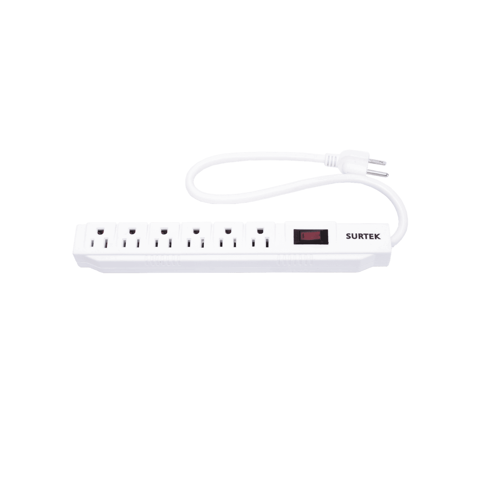 Multicontacto con Supresor de Picos 450 Joules, Voltaje de Entrada: 127 Vca NEMA 5-15P, Con 6 Salidas NEMA 5-15R. SYS-136221 - SURTEK