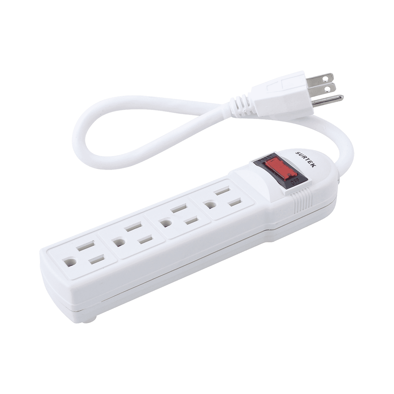 Multicontacto con cable 30 cm. 4 tomas 127 Vca línea, tierra, neutro 15 A max. SYS-136200 - SURTEK