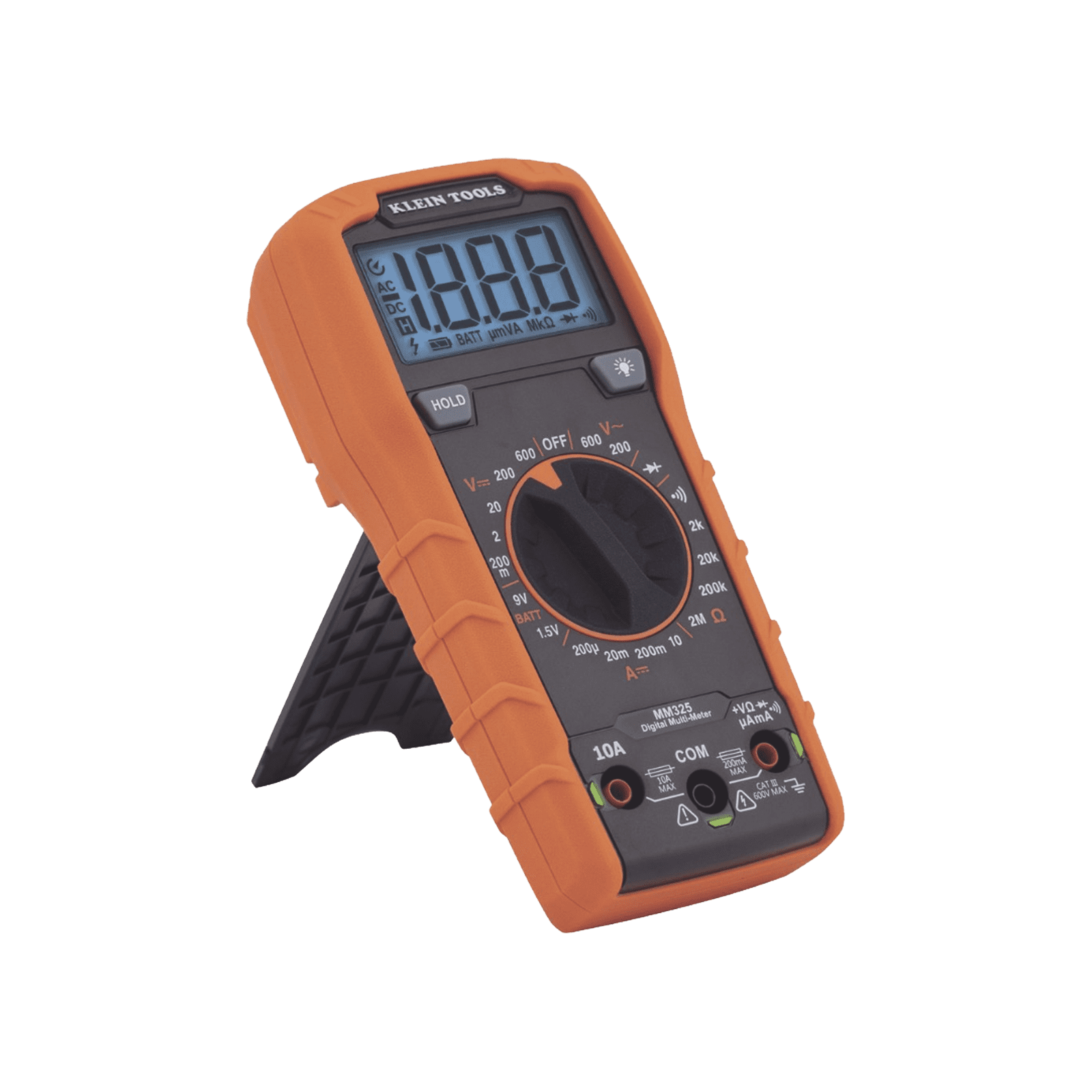 Multímetro Digital con Selección Manual Rango 600V CAT III con Protección de Alerta LED del Cable de Prueba MM325 - KLEIN TOOLS