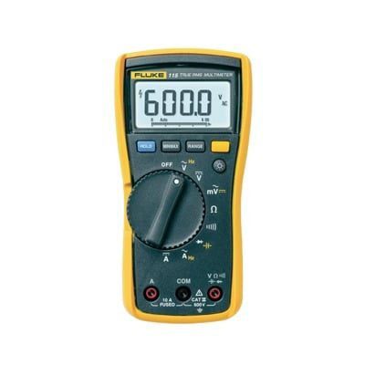 Multímetro Digital para Electricista, Para Pruebas de Capacitancia y Diodos, Uso con Voltaje Máximo de 600 V, Pantalla LED Retroiluminada FLUKE-115 - FLUKE