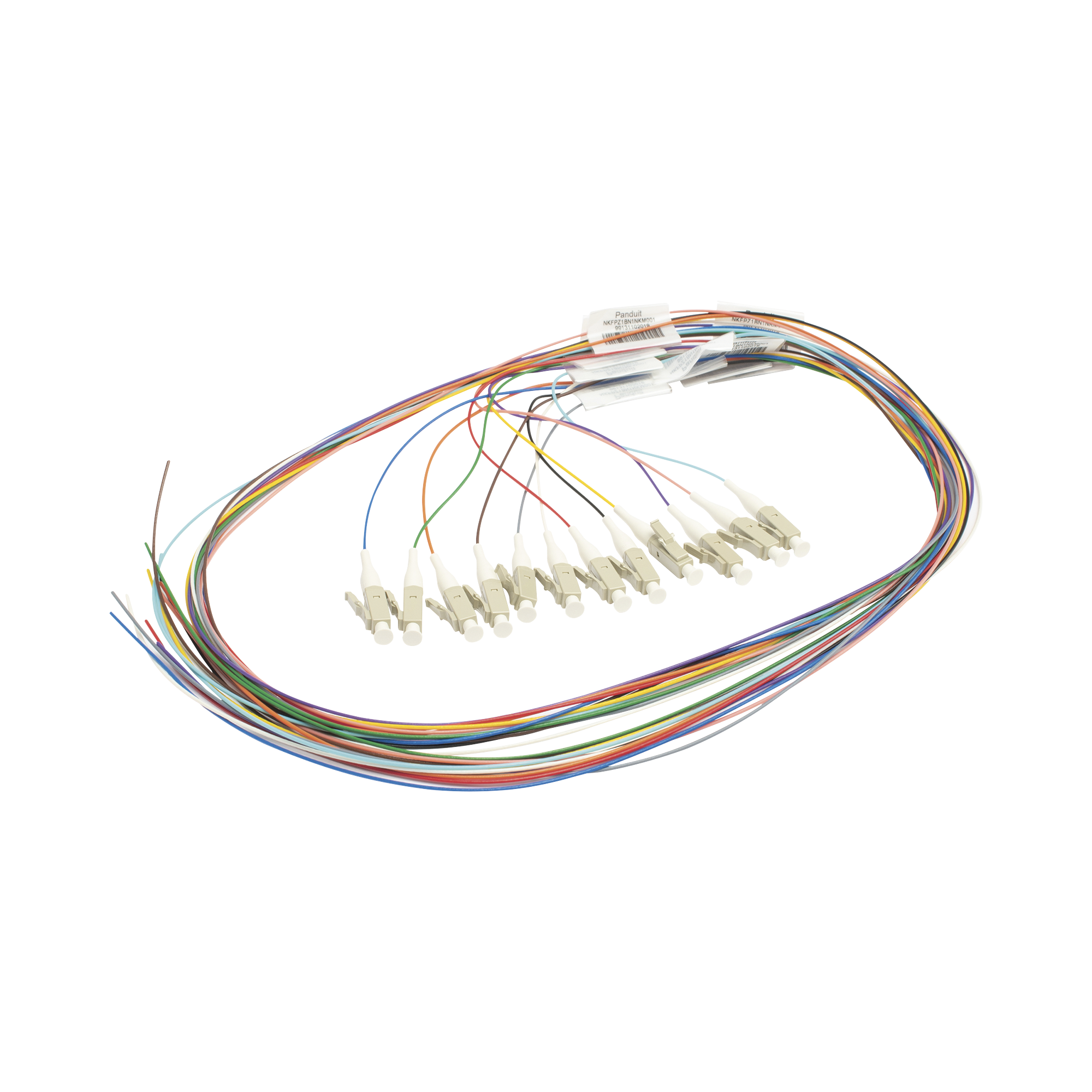 Kit de 12 Pigtails con Conector LC, Multimodo 50/125 OM4, 900um, de 1 Metro NKFPZ1BN1NKM001 - PANDUIT