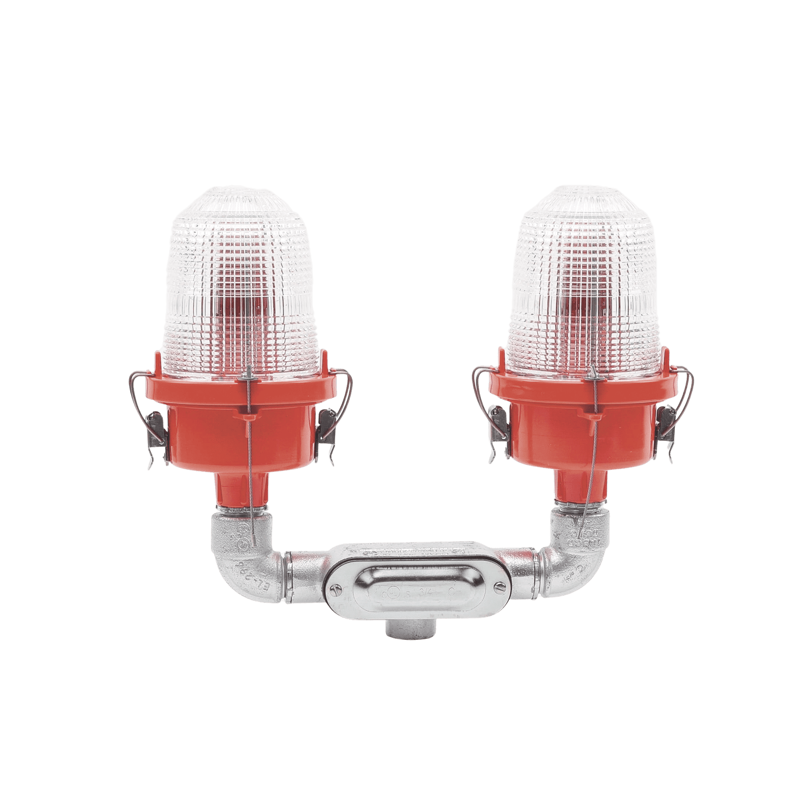 Lámpara de Obstrucción Roja Certificada/ Luz Fija Tipo L-810 Doble LED/ 120 – 240 Vca/ Luz Infraroja OL2-VLED2-IR - TWR