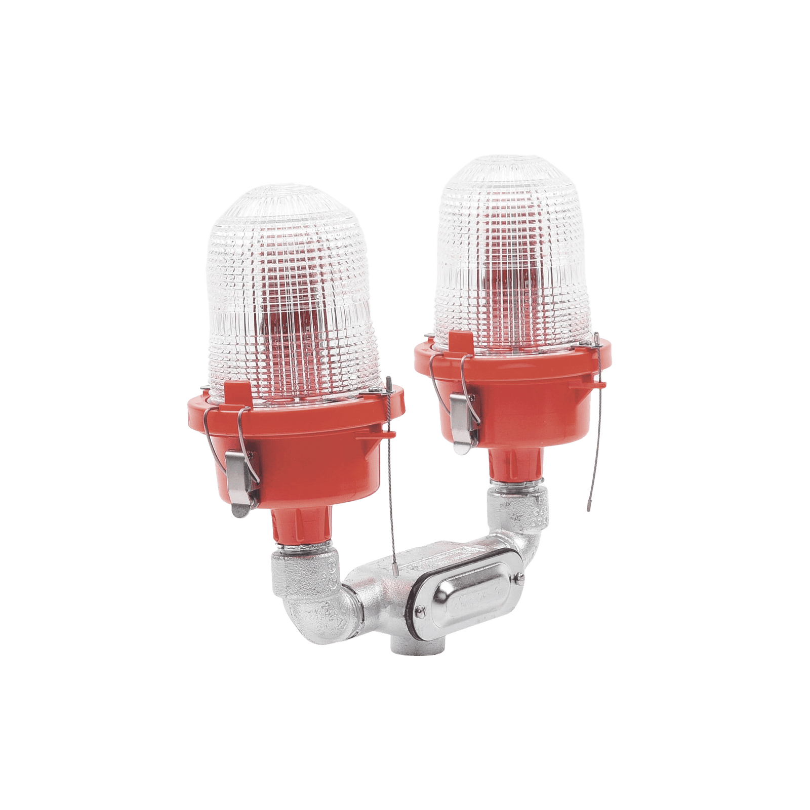Lámpara de Obstrucción Roja Certificada/ Luz Fija Tipo L-810 Doble LED/ 120 – 240 Vca/ Luz Infraroja OL2-VLED2-IR - TWR