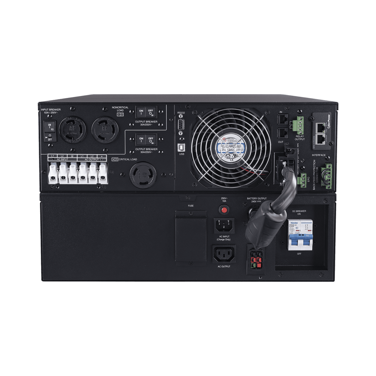 UPS de 8000 VA/ 8000 W, Online Doble Conversión, 200 – 240 Vac de Salida, Terminal Hardwired, Onda Senoidal Pura, Torre o Rack de 6 UR, Con 3 Tomas NEMA L6-30R OL8KRT - CyberPower