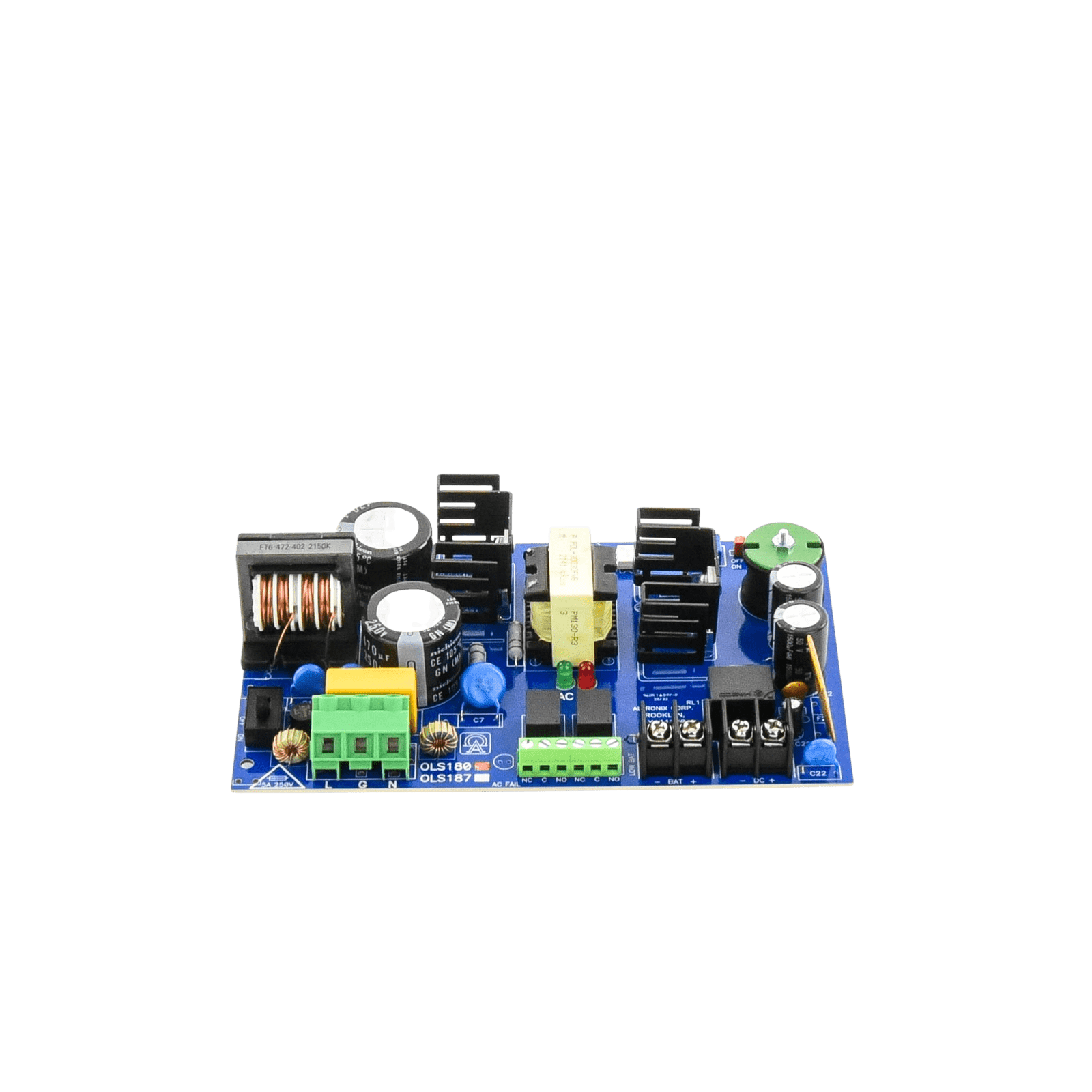 12 o 24 Vcc @ 6 A / fuente tipo tarjeta / 1 salida / capacidad de batería / batería no incluida. OLS-180 - ALTRONIX