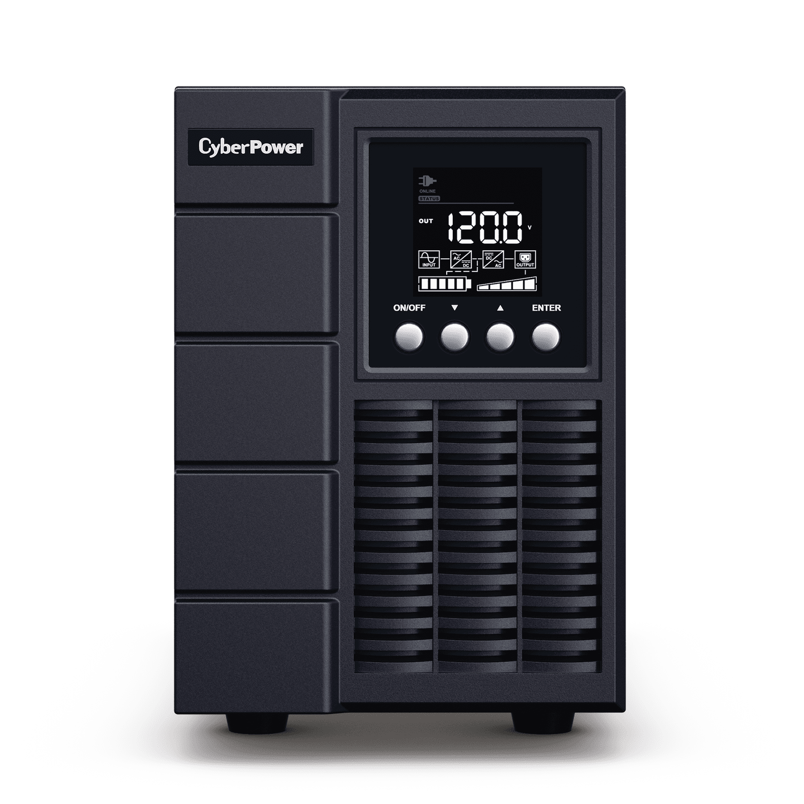 UPS de 2000 VA/1800 W, Online Doble Conversión, Entrada 120 Vca NEMA 5-20P, Onda Senoidal Pura, Tipo Torre, Con 6 Tomas NEMA 5-20R OLS2000A - CyberPower
