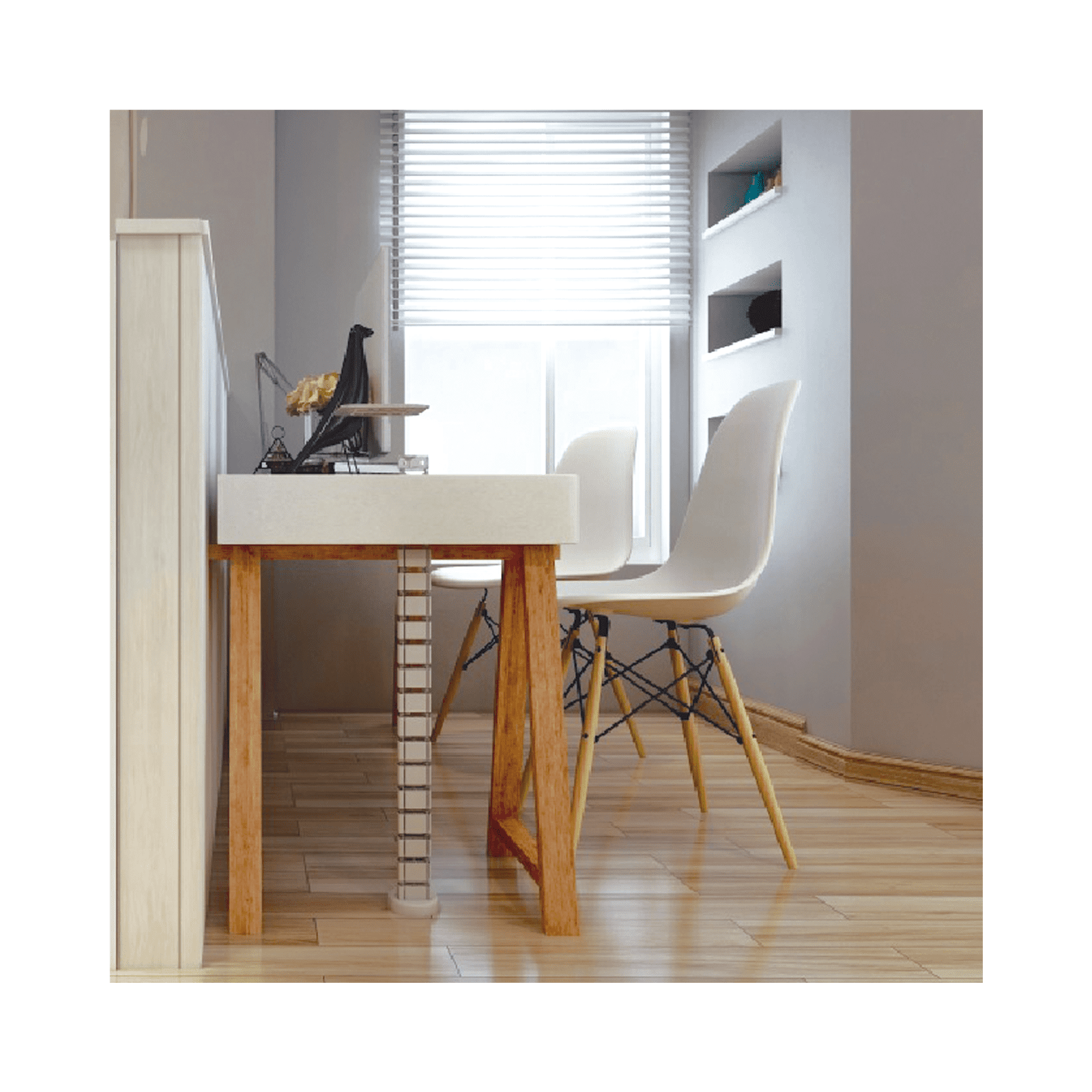 Organizador de cables vertical articulado, ideal para llevar los cables del piso a mesa o a la cubierta del escritorio de manera segura ORG-VERT - THORSMAN