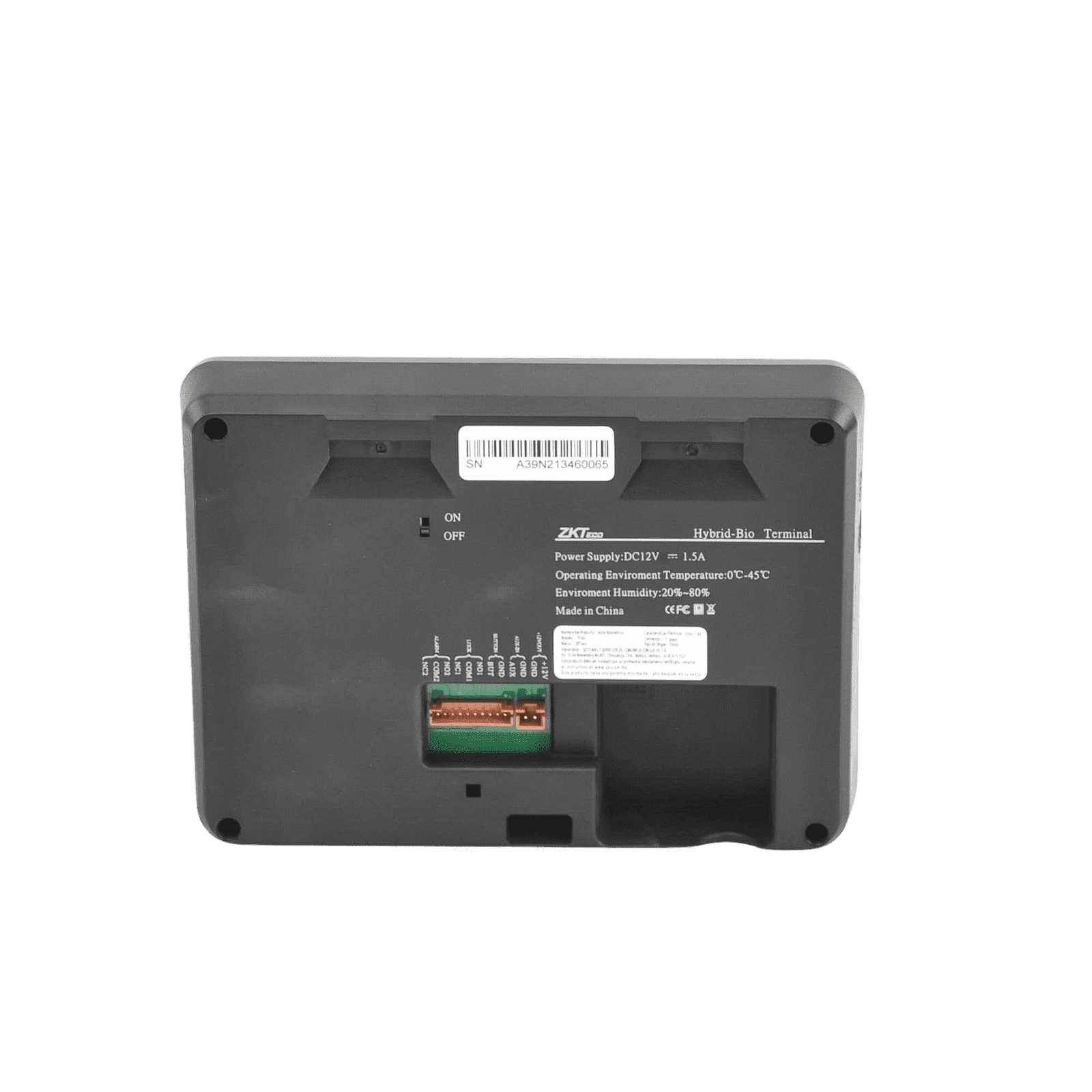Terminal Biométrica de Palma y Huella Digital para Gestión de Asistencia y Control de Acceso P160 - ZKTECO