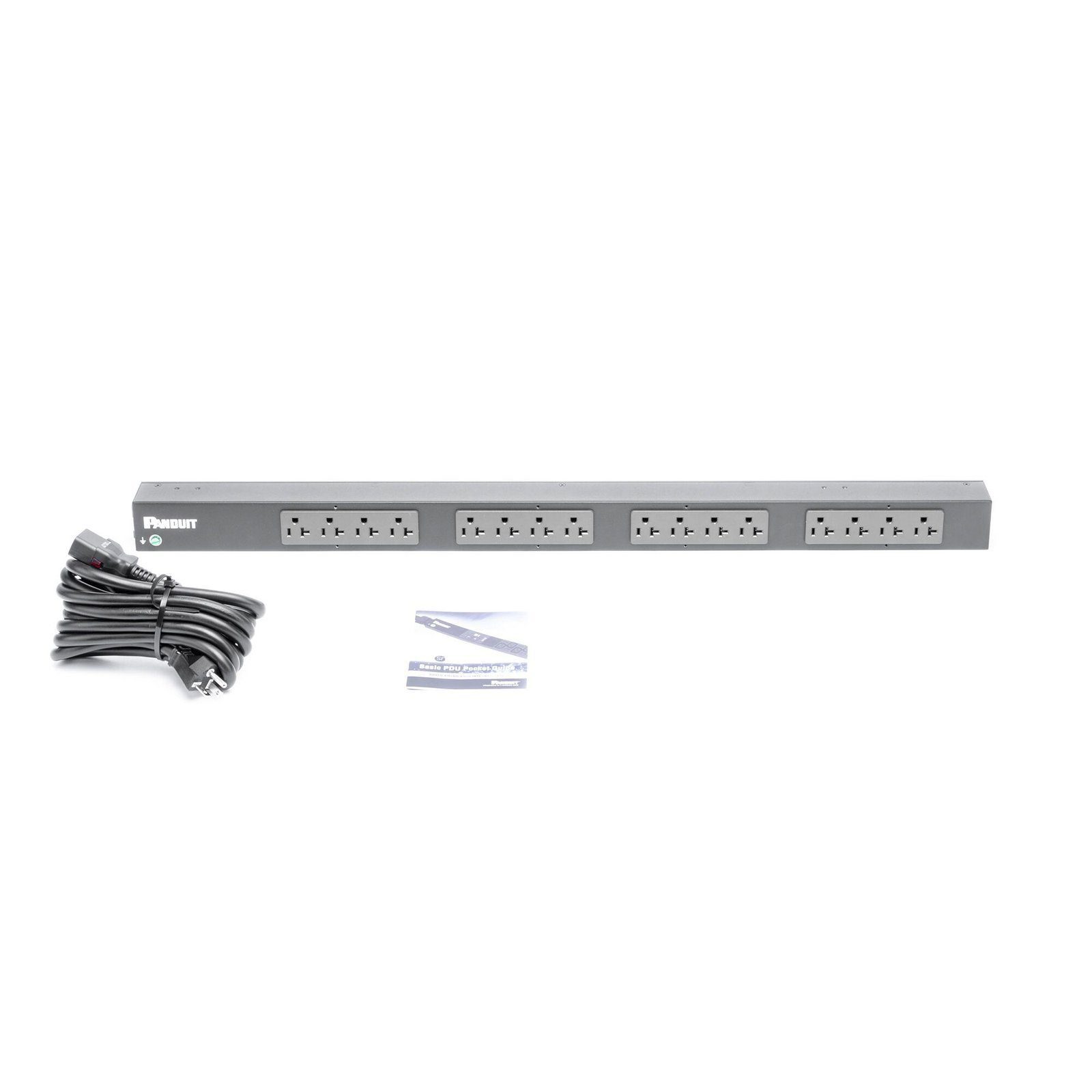 PDU Básico para Distribución de Energía, Enchufe de Entrada NEMA 5-20P, Con 16 Contactos NEMA 5-20R, de Instalación Vertical, 20 Amp, 120 Vca P16B07M - PANDUIT