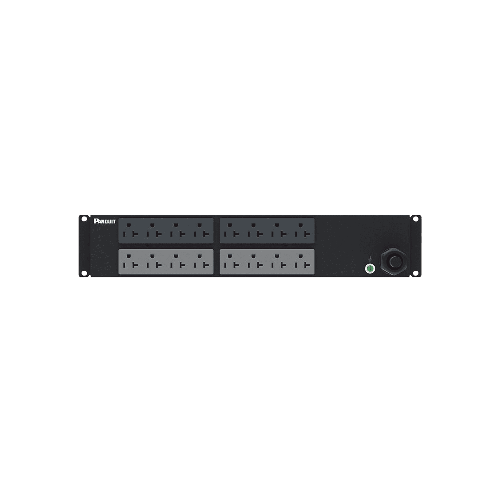 PDU Básico para Distribución de Energía, Enchufe de Entrada NEMA L5-30P, Con 16 Contactos NEMA 5-20R, Instalación Horizontal de 19in, 2 UR, 30 Amp, 208 Vca P16B41M - PANDUIT