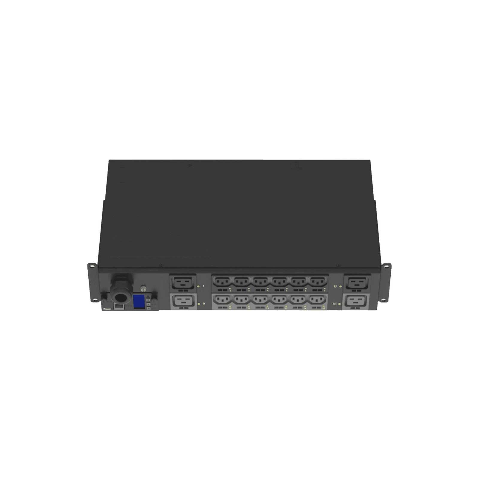 PDU Monitoreable y Switchable (MS) para Distribución de Energía, Enchufe de Entrada NEMA L6-30P, Con 12 Salidas C13 y 4 Salidas C19, Horizontal 19in, 208 Vca, 30 Amp, 2UR P16E19M - PANDUIT