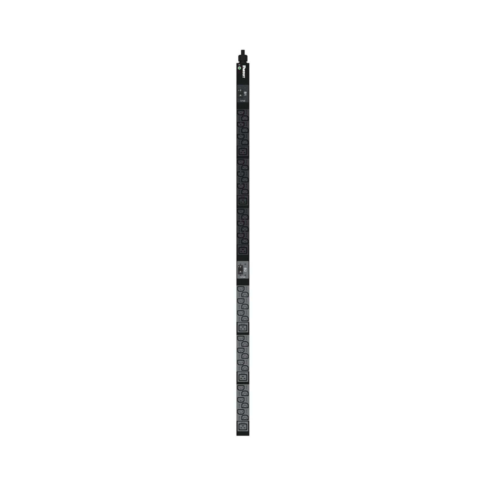 PDU Básico para Distribución de Energía, Enchufe de Entrada NEMA L6-30P, Con 36 Contactos C13 y 6 C19, de Instalación Vertical, 30 Amp, 208 Vca P42B17M - PANDUIT