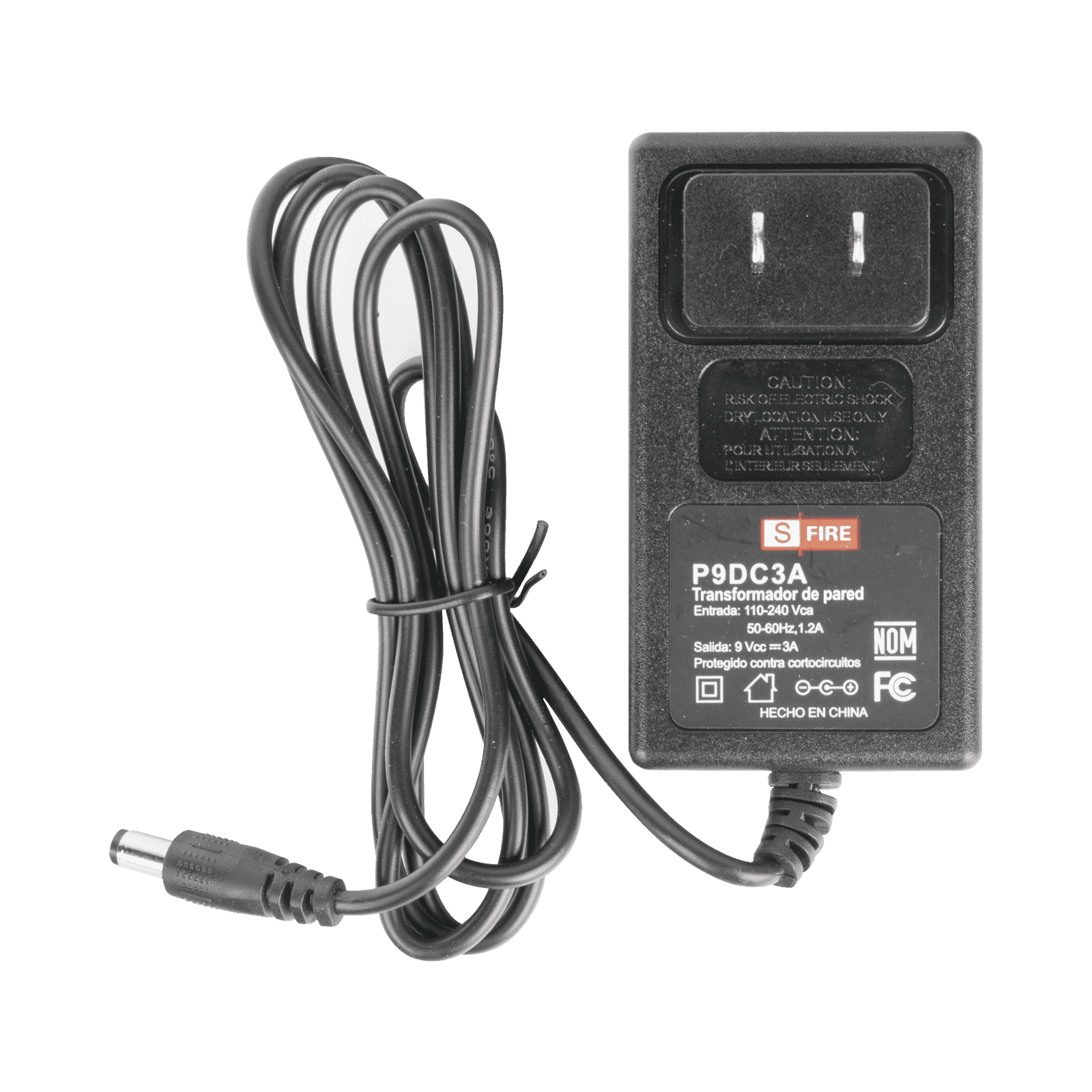 9 Vcc / 3 A / Adaptador de voltaje / Voltaje de Entrada de 100-240 Vca / Para Usos Múltiples / Video Vigilancia, Acceso, Asistencia, Alarmas, Etc. P9DC3A - SFIRE