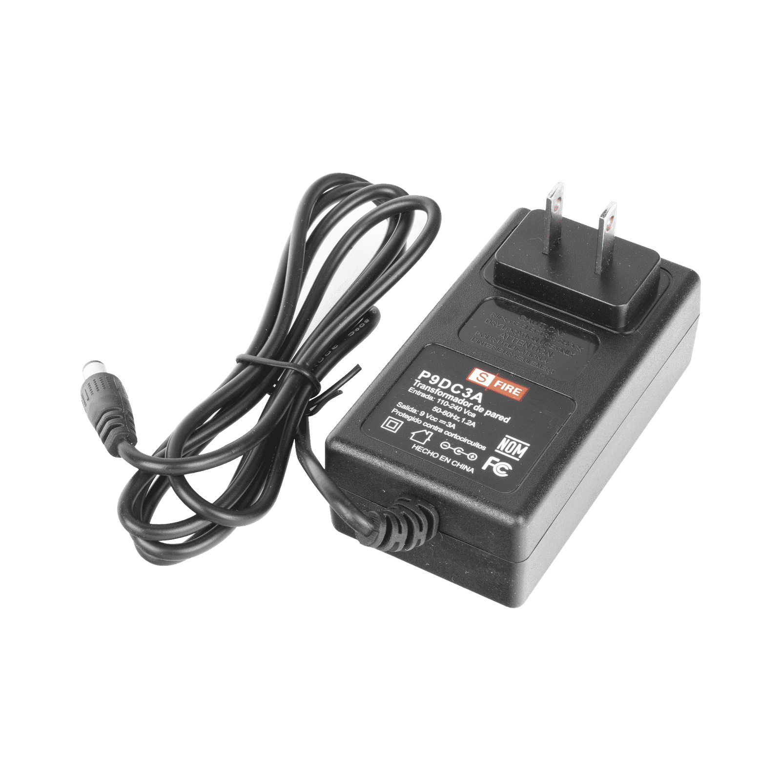 9 Vcc / 3 A / Adaptador de voltaje / Voltaje de Entrada de 100-240 Vca / Para Usos Múltiples / Video Vigilancia, Acceso, Asistencia, Alarmas, Etc. P9DC3A - SFIRE