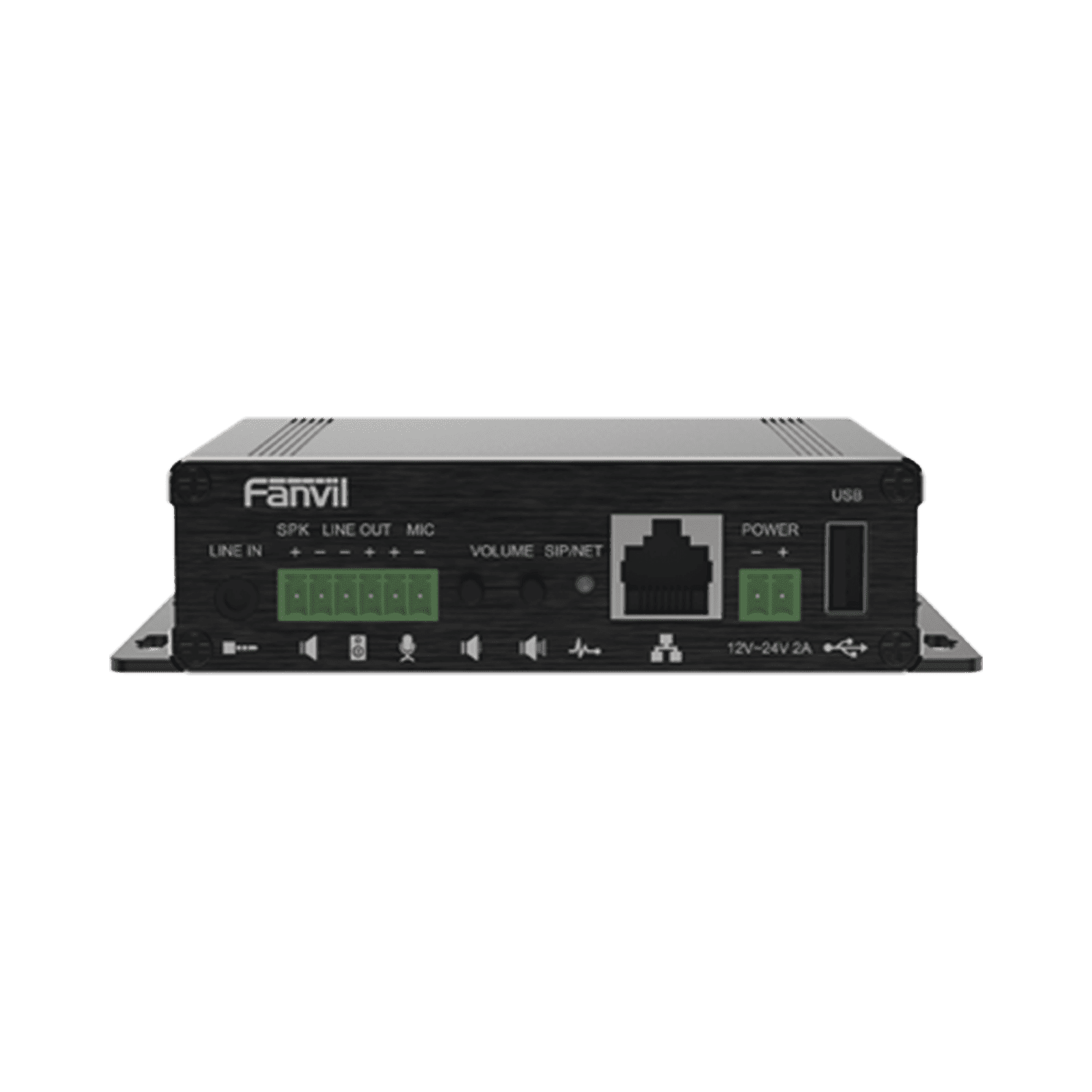 Gateway para Voceo IP/SIP, Entrada de audio (3.5mm), salida de amplificador integrado de hasta 30W, puerto USB (reproducción de MP3), PA3F - FANVIL