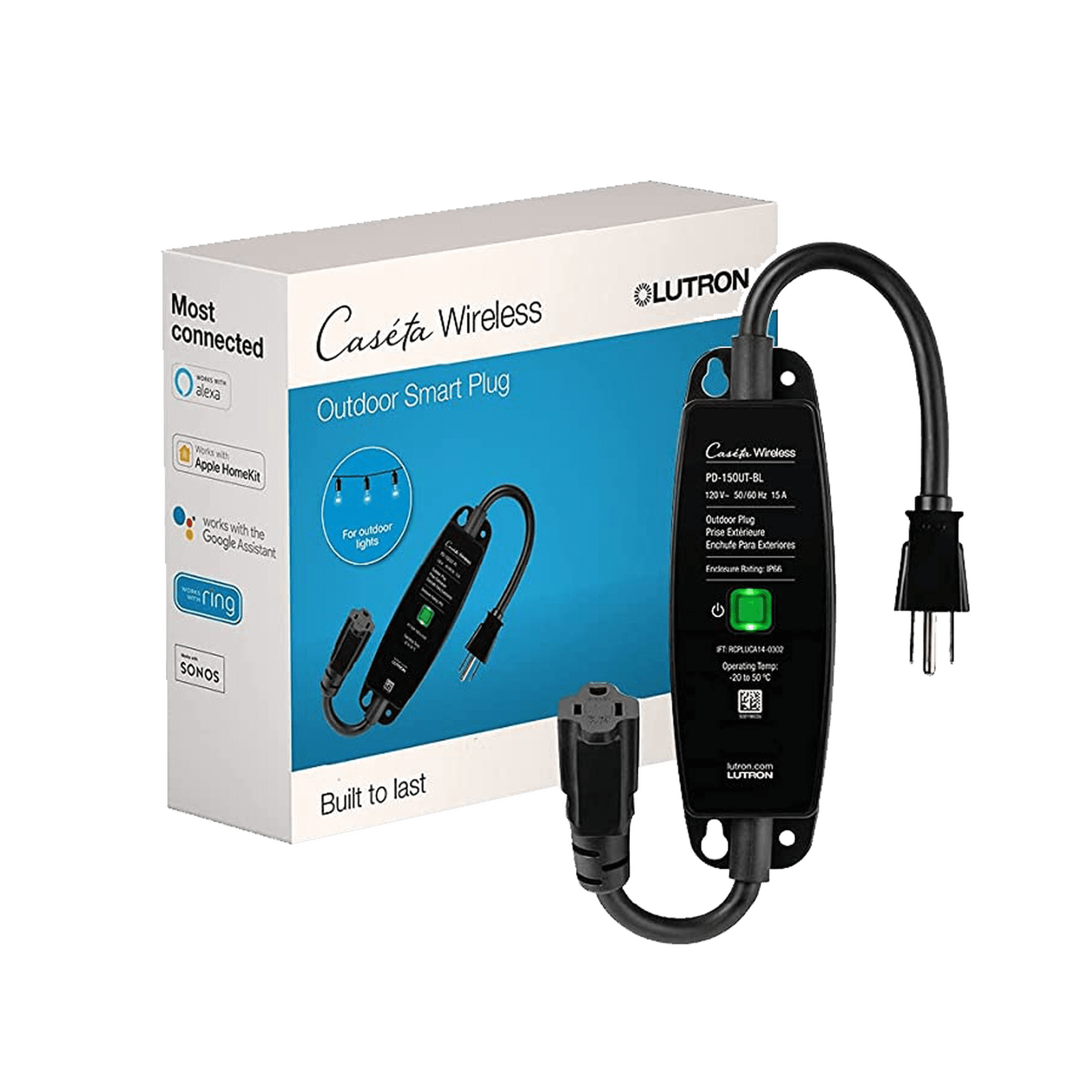 (Caseta Wireless) PlugIn Interruptor On/Off para uso en exterior intemperie IP66, inalámbrico. 15A /120V PD15OUTBL - LUTRON CASETA WIRELESS