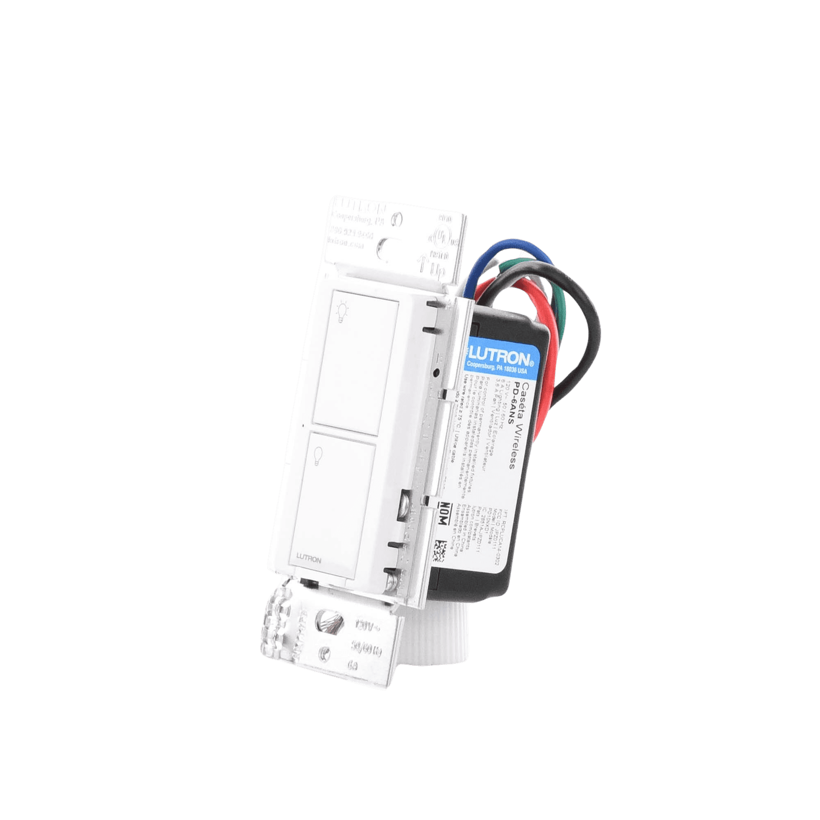 (Caseta Wireless) Interruptor Inteligente On/Off, requiere cable neutro. 6A, /120V PD6ANSWH - LUTRON CASETA WIRELESS